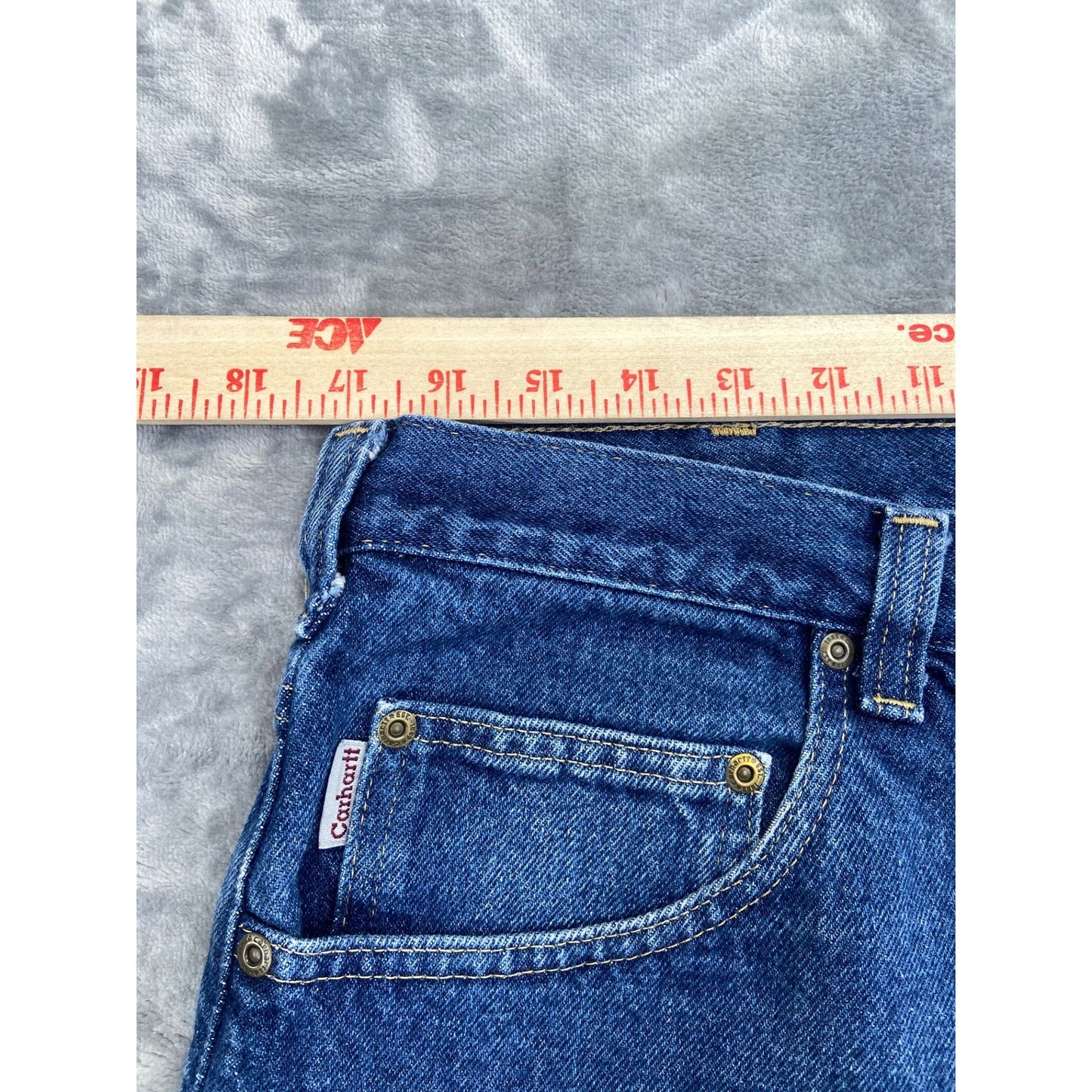 Carhartt Men's Relaxed Fit Straight Jeans Size 36x32 Blue Denim