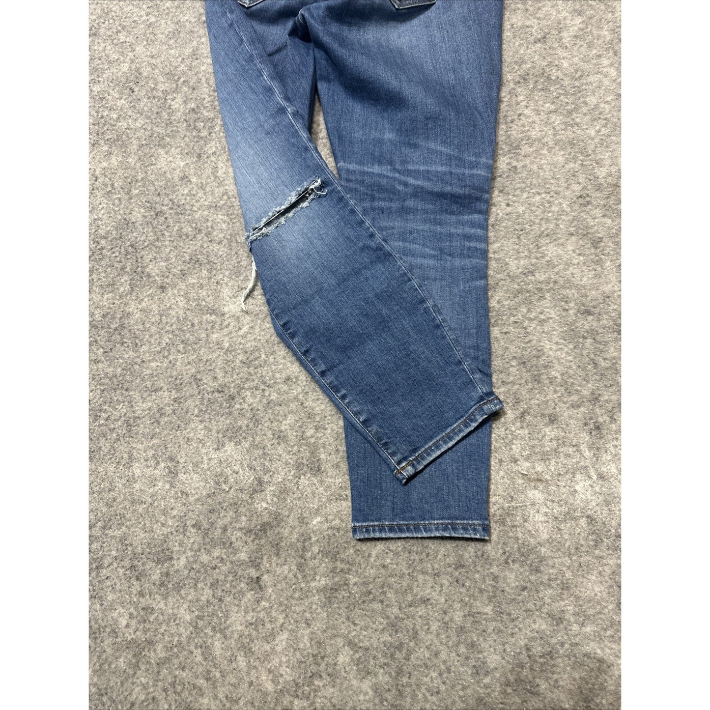 Madewell Distressed Curvy High Rise Skinny Crop Jeans Women's Size 25 P Blue