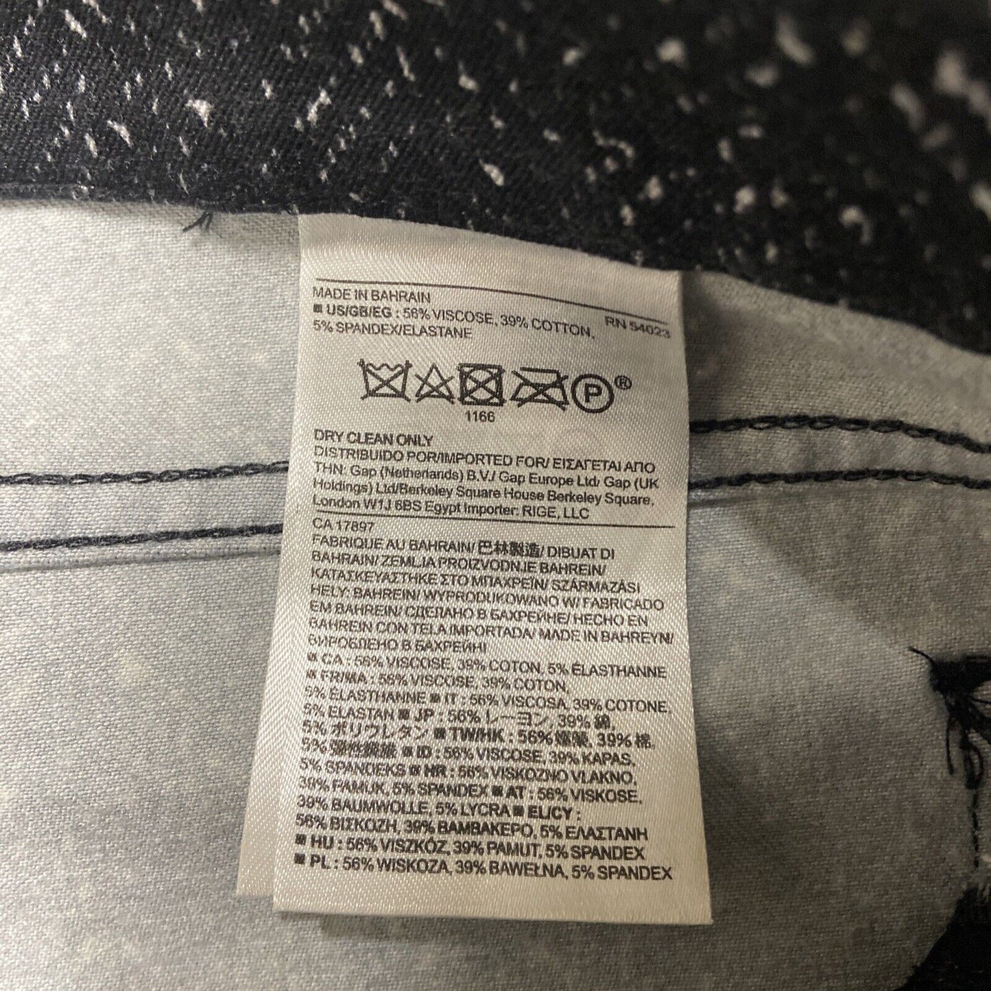Banana Republic Sloan Slim Fit Pants Women's 6 Black White Speckled Zip Pocket