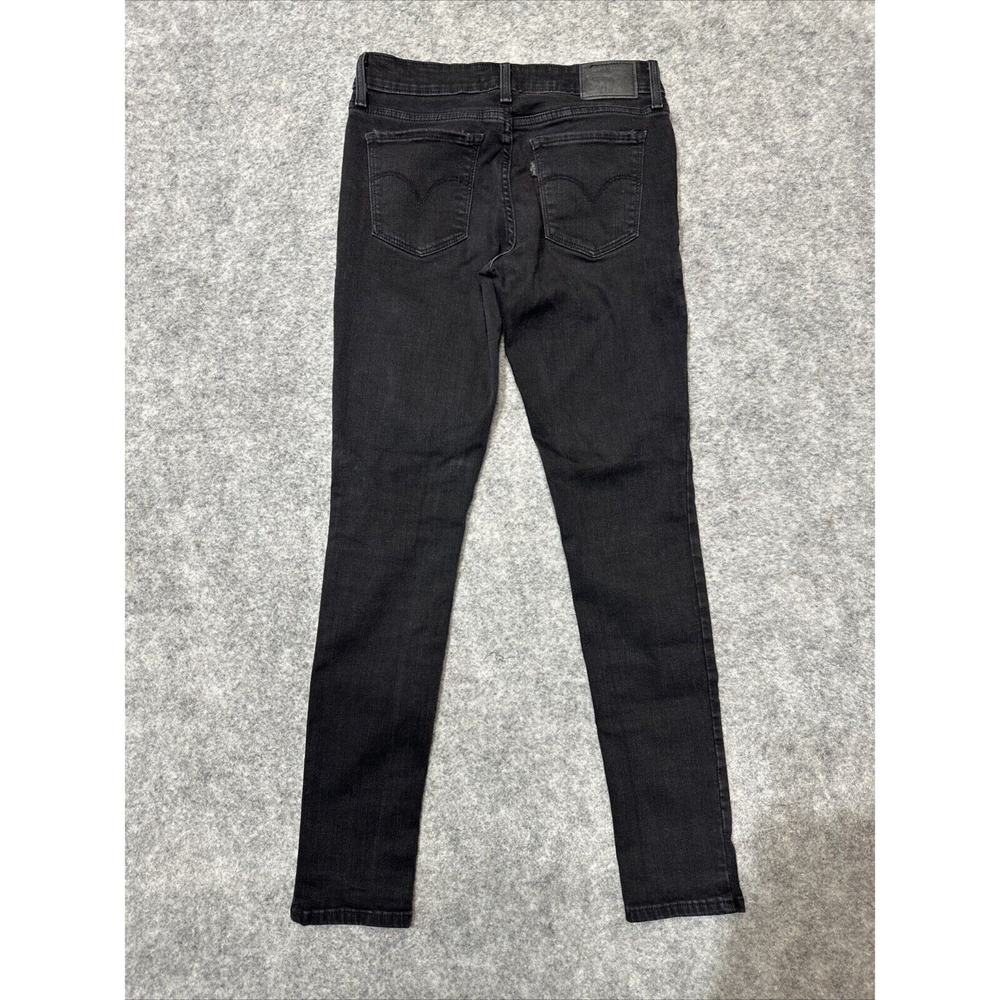 Levi's 711 Skinny Women's Distressed Jeans Size 27 Black Dark Wash Denim