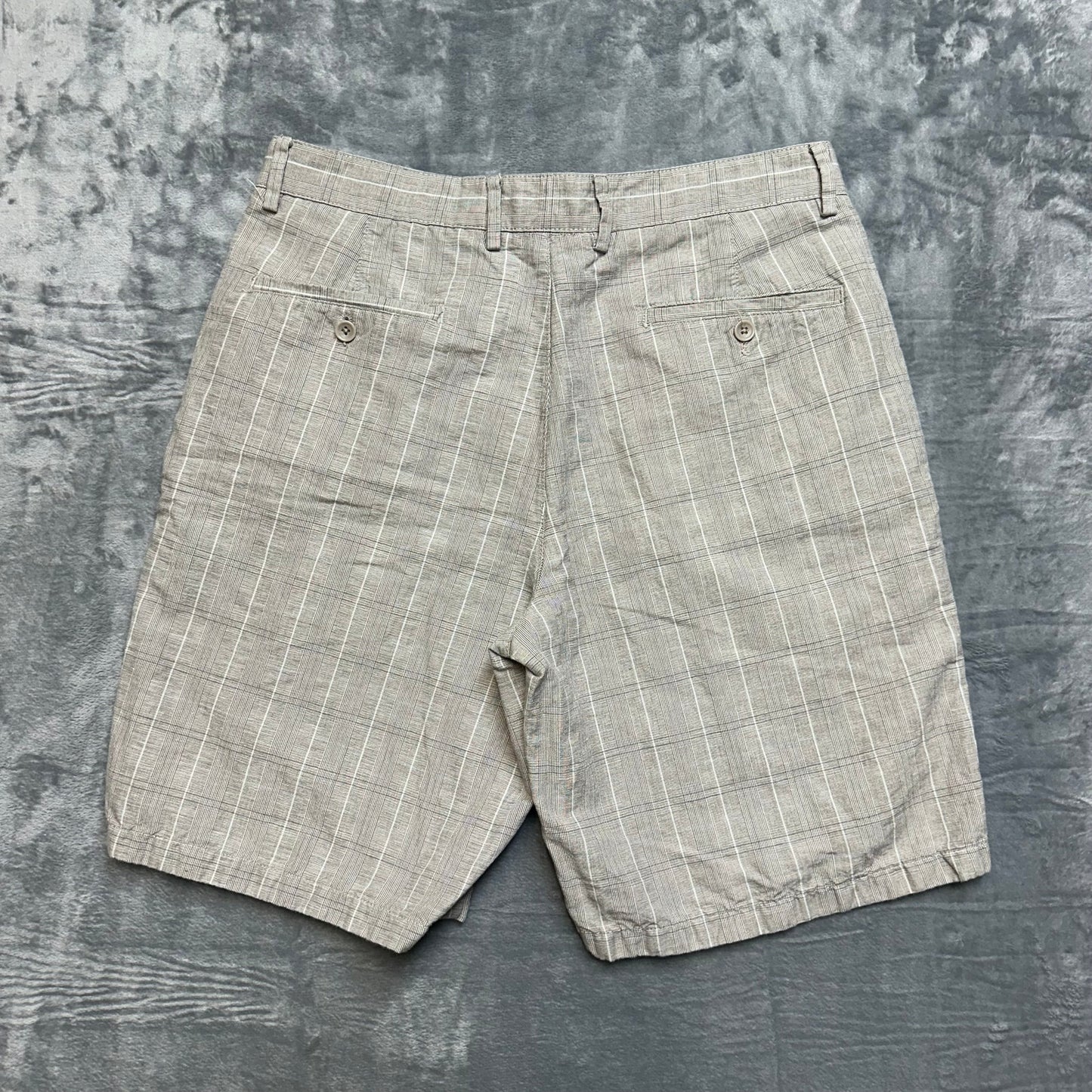 Tasso Ella Linen Shorts Mens Size 33 Light Gray Chino Shorts