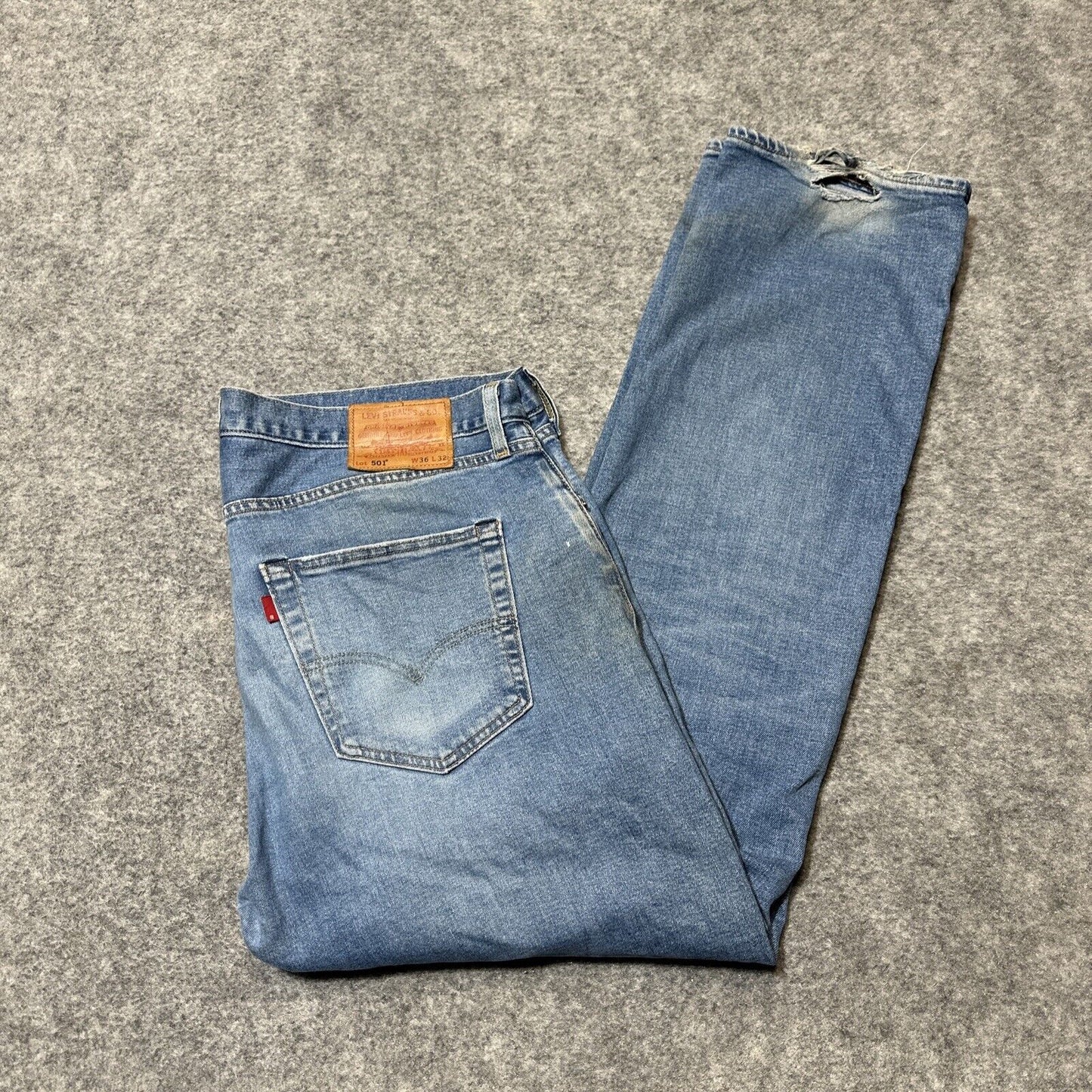 Levi's 501XX Original Fit Men's Straight Work Jeans Size 36x32 Blue Light Denim