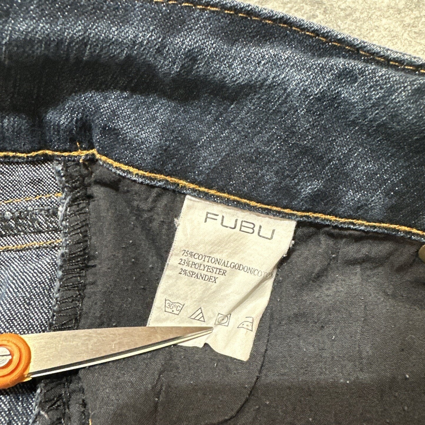 Fubu Women's Straight Leg Jeans Size 15/16 Blue Dark Denim