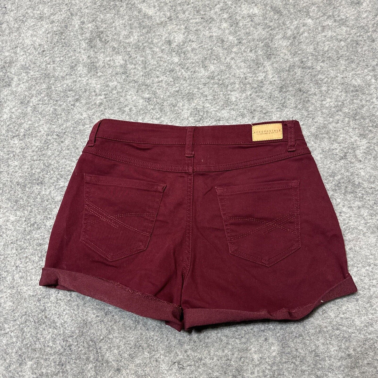 Aero Aeropostale High Waisted Shorty Women's Cut-Off Jean Shorts Size 6 Red