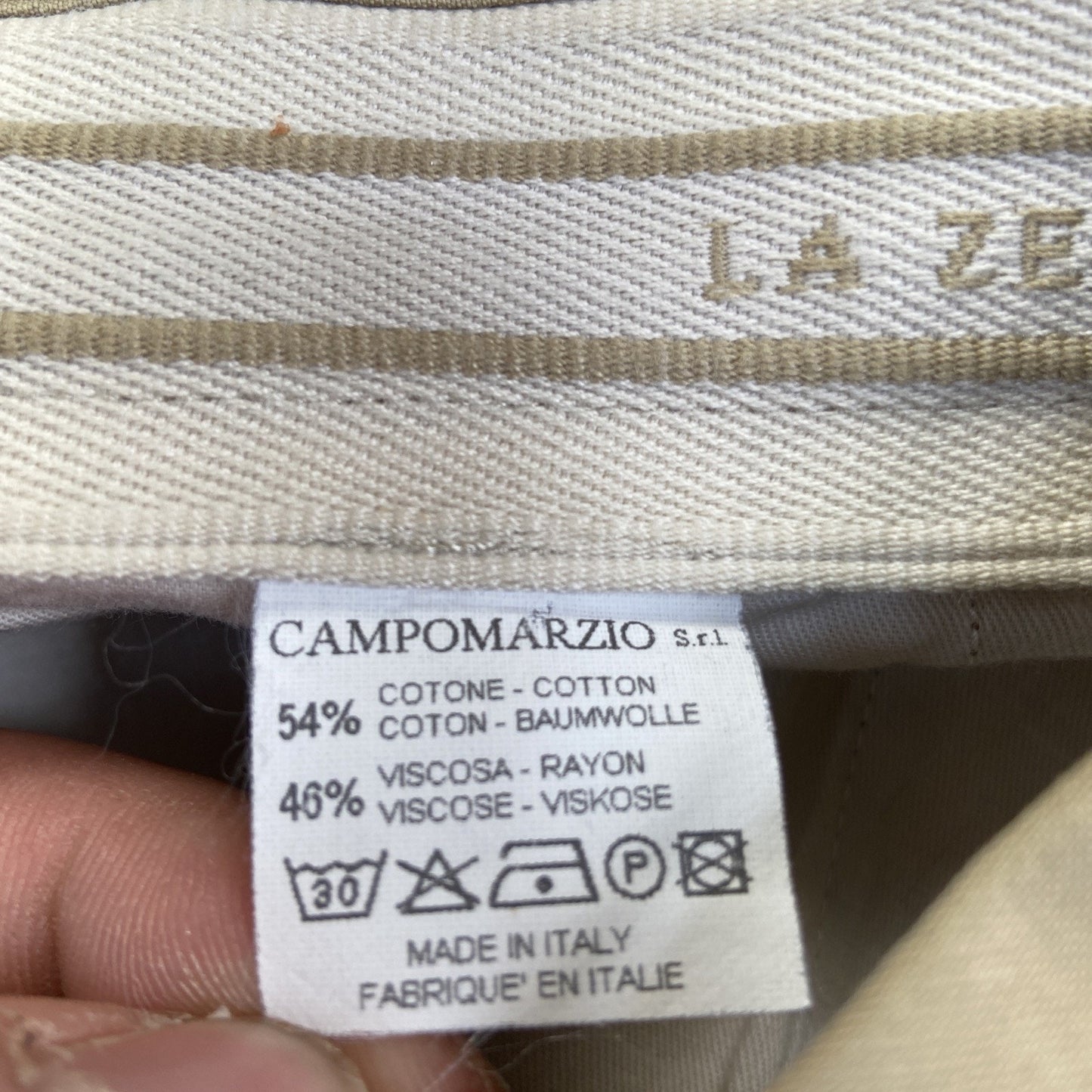 New La Zetagi Pleated Chino Pants Men's Size 38 Beige