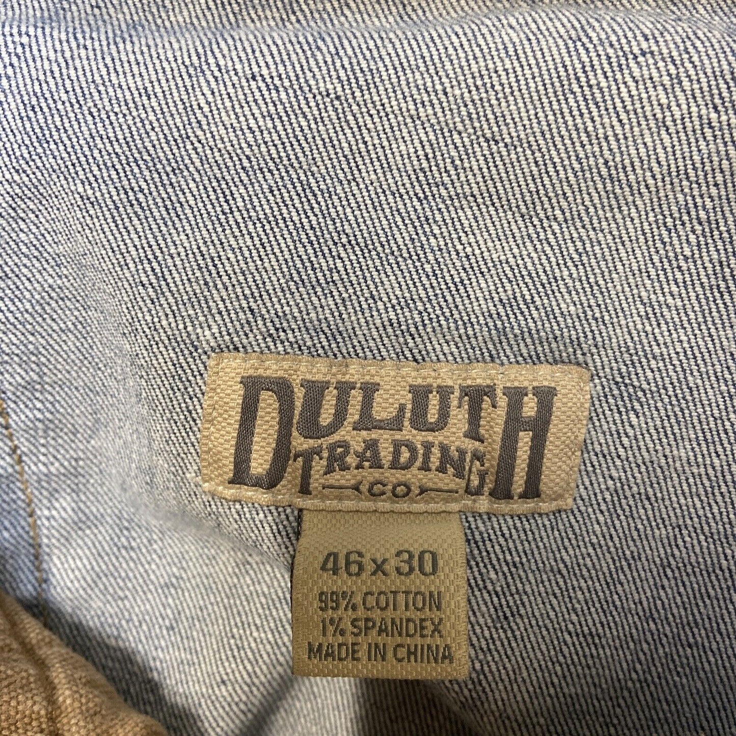 Duluth Trading Straight Jeans Men's Size 46x27 Blue Faded Denim Work Jeans