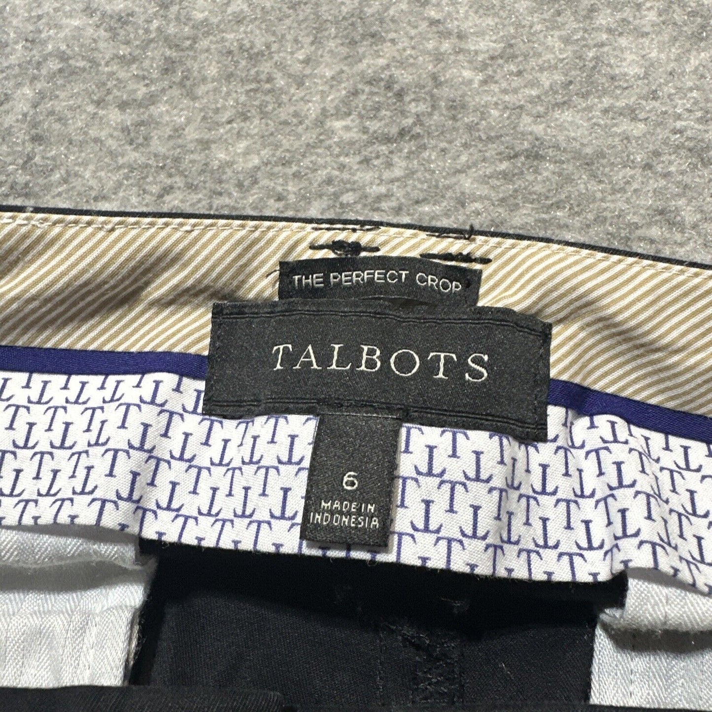 Talbots The Perfect Crop Women's Dress Pants Size 6 Black Dark Wash Denim