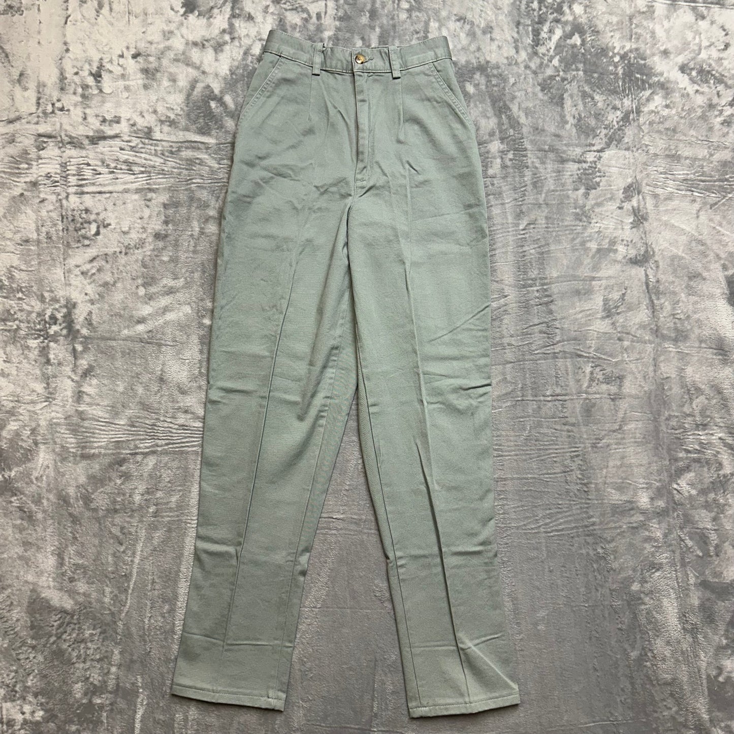 Vintage Lands End Chino Pants Women's Size 4P Green Pleated