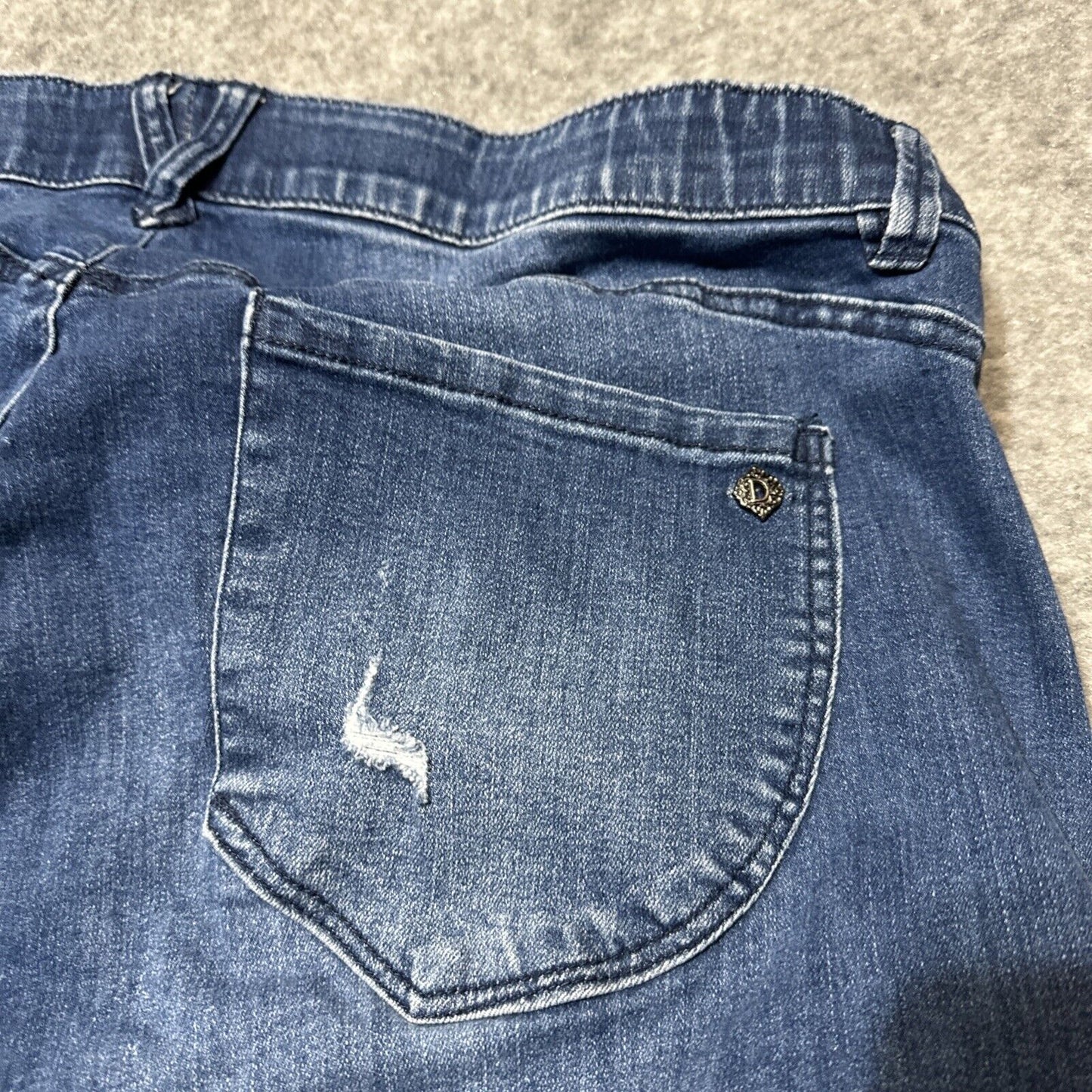Democracy Distressed AB Technology Skinny Jeans Women's Size 24W Dark Blue Denim