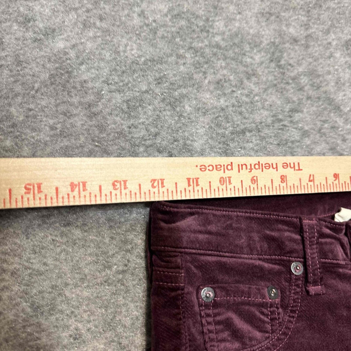 Rag & Bone Women's Velvet Skinny Corduroy Jeans Size 23 Burgundy Dark Wash