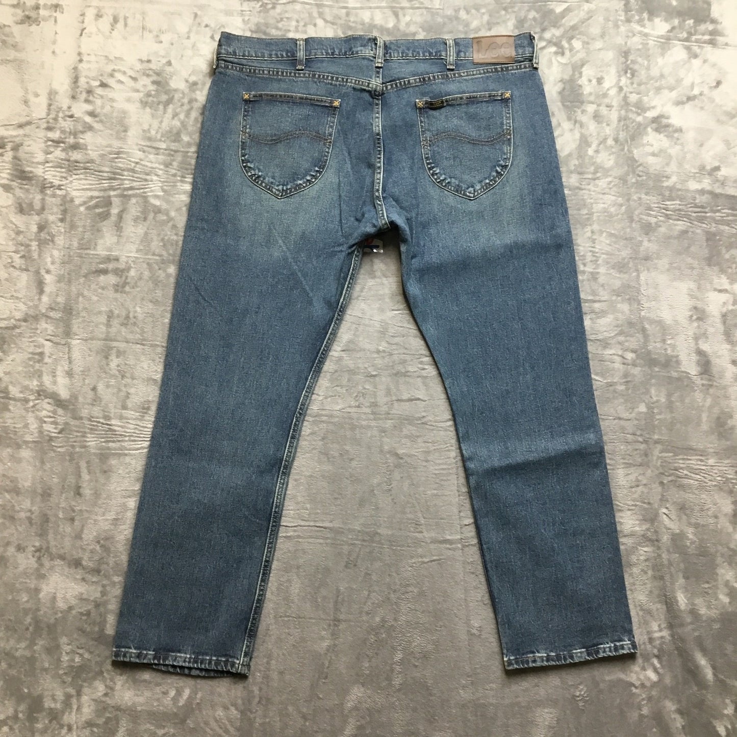 New Lee Slim Fit Straight Jeans Men's Size 42x30 Dark Blue Comfort Stretch