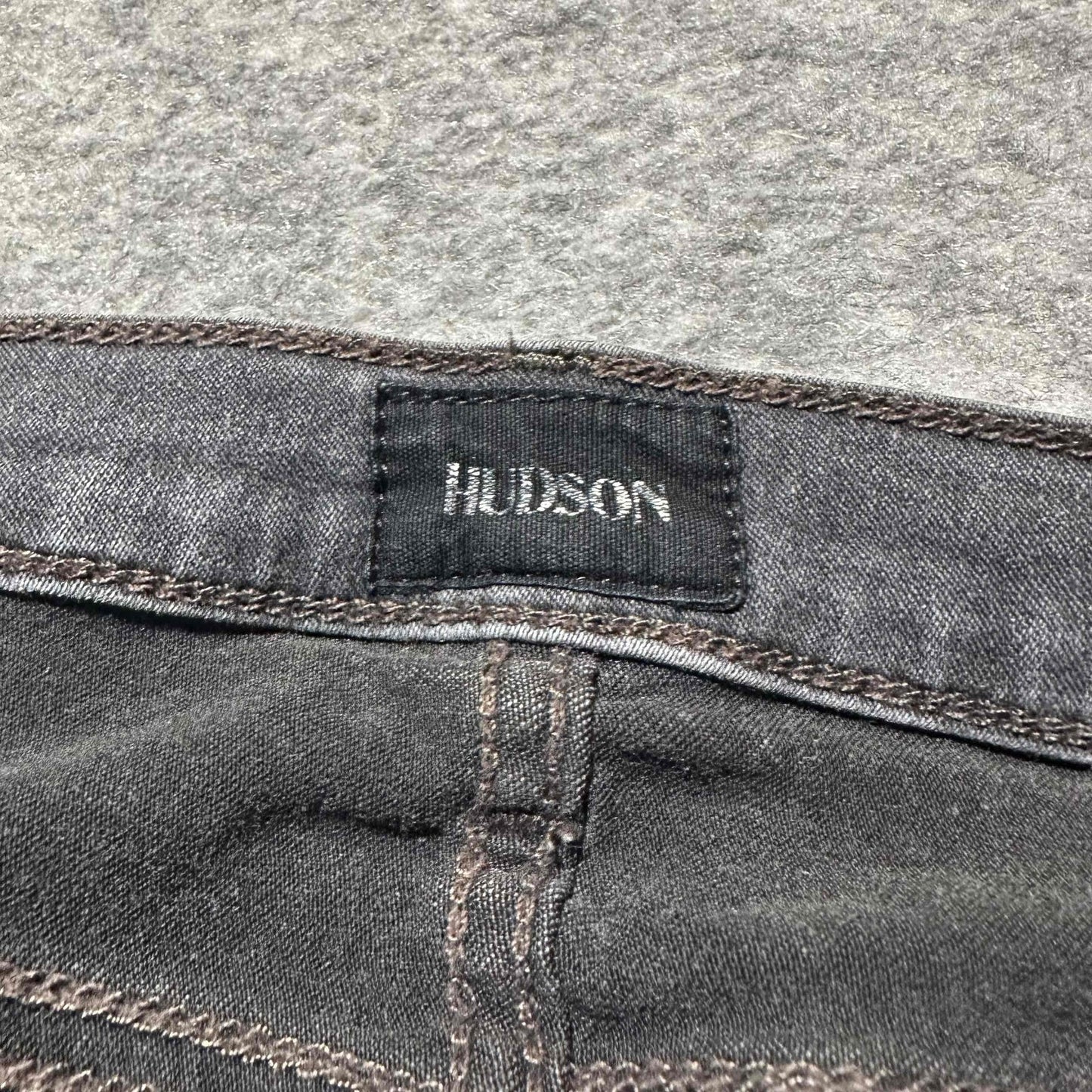 Hudson Natalie Midrise Super Skinny Women's Ankle Jeans Size 26 Black Dark Wash