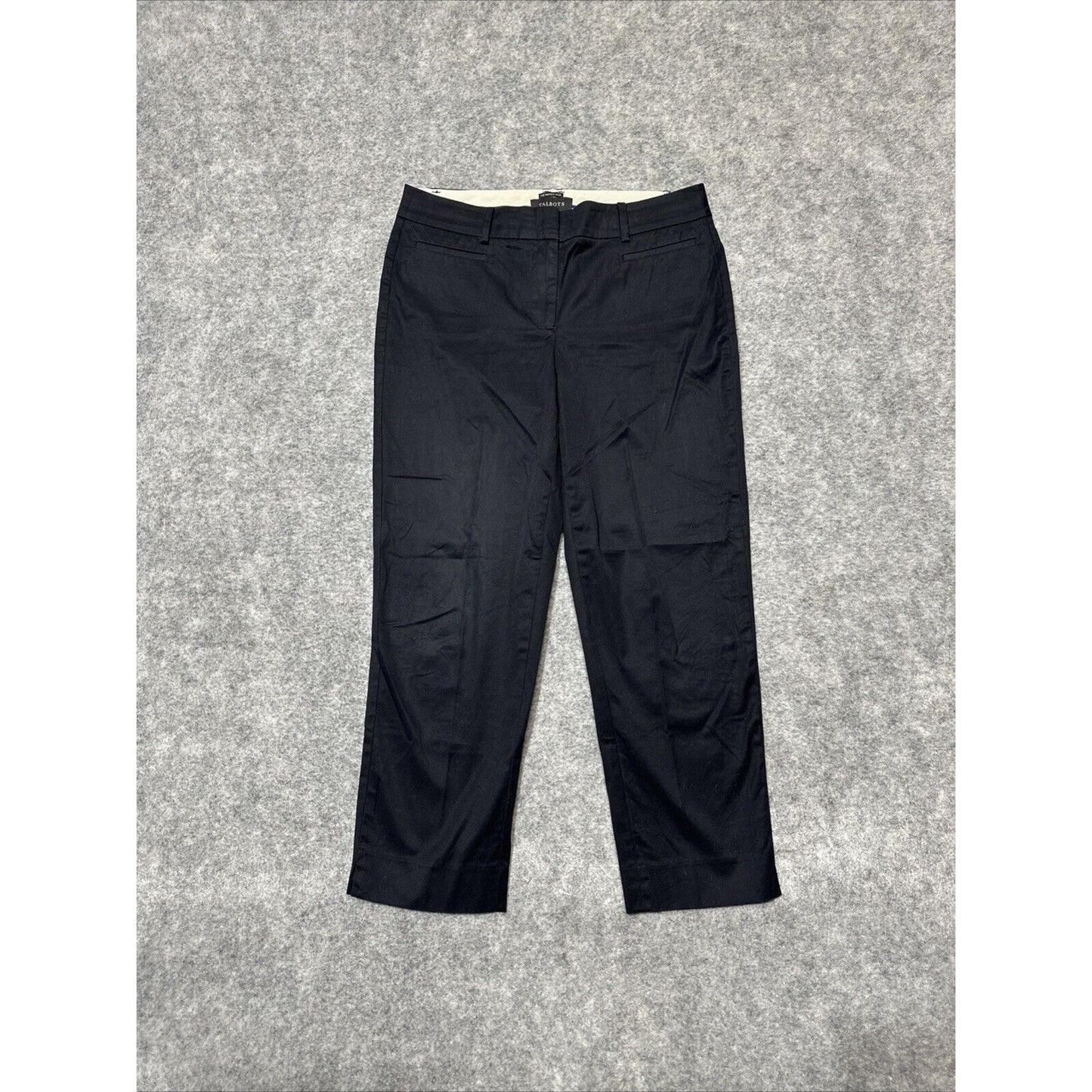 Talbots The Perfect Crop Women's Dress Pants Size 6 Black Dark Wash Denim