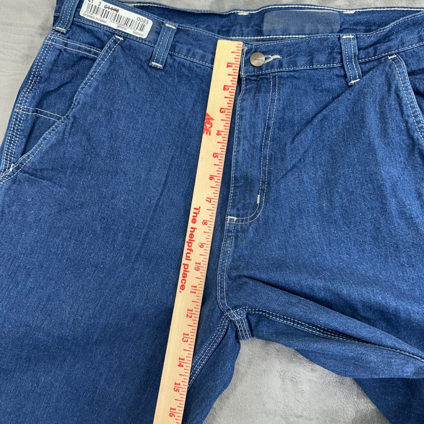 Carhartt Men's Dungaree Fit Straight Jeans 34x30 Blue Dark Wash #2028