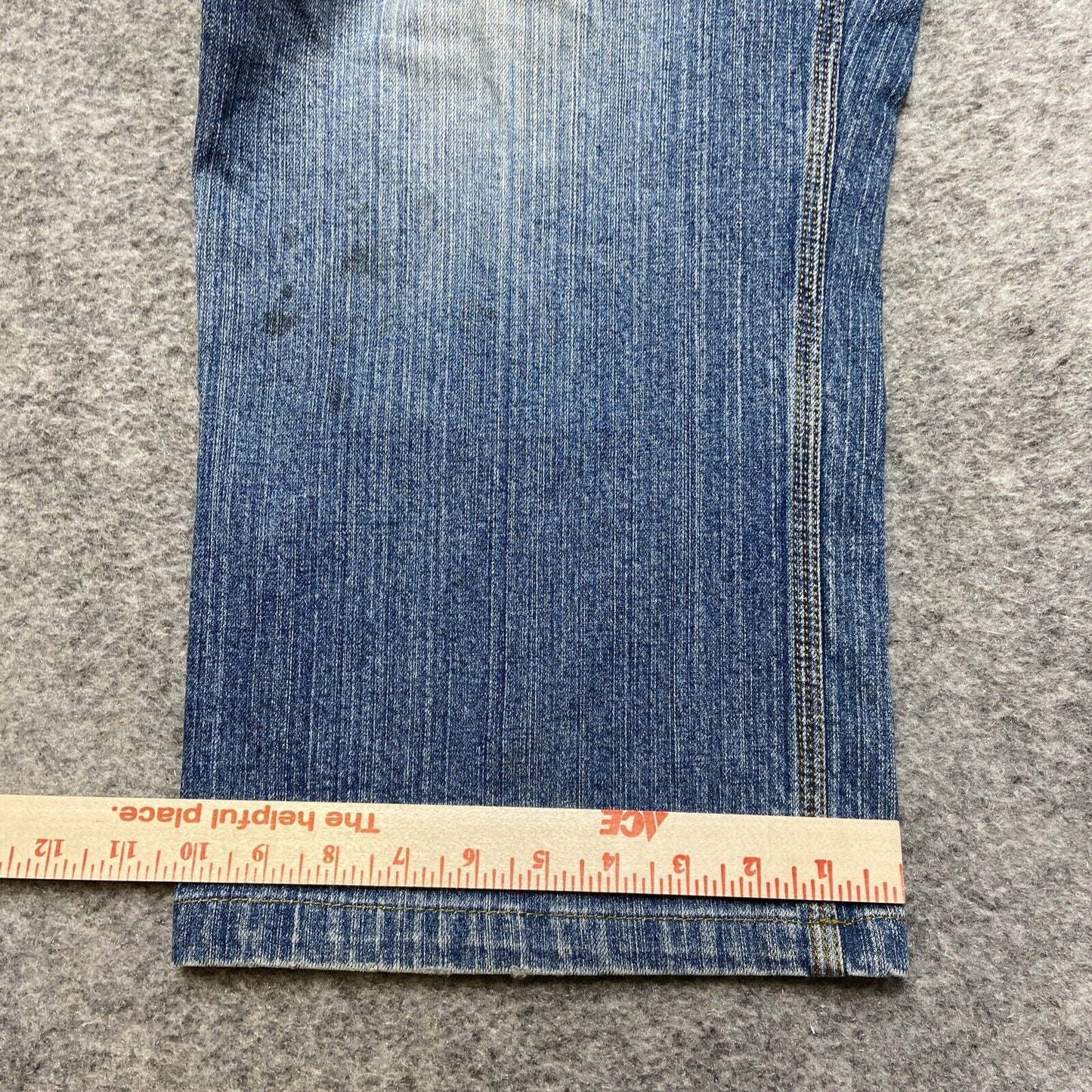 Duluth Trading Straight Jeans Men's Size 46x27 Blue Faded Denim Work Jeans