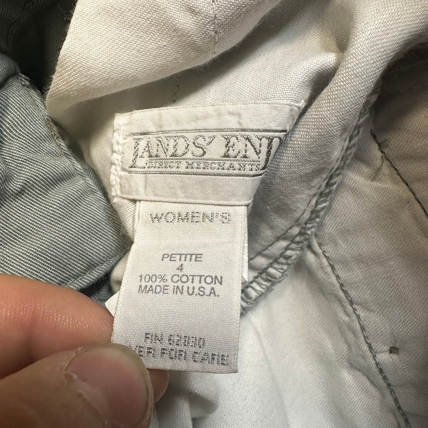 Vintage Lands End Chino Pants Women's Size 4P Green Pleated