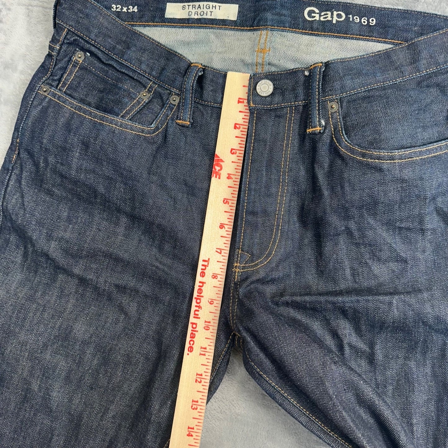 Gap 1969 Men's Straight Jeans 32x34 Dark Wash Blue Denim NWOT