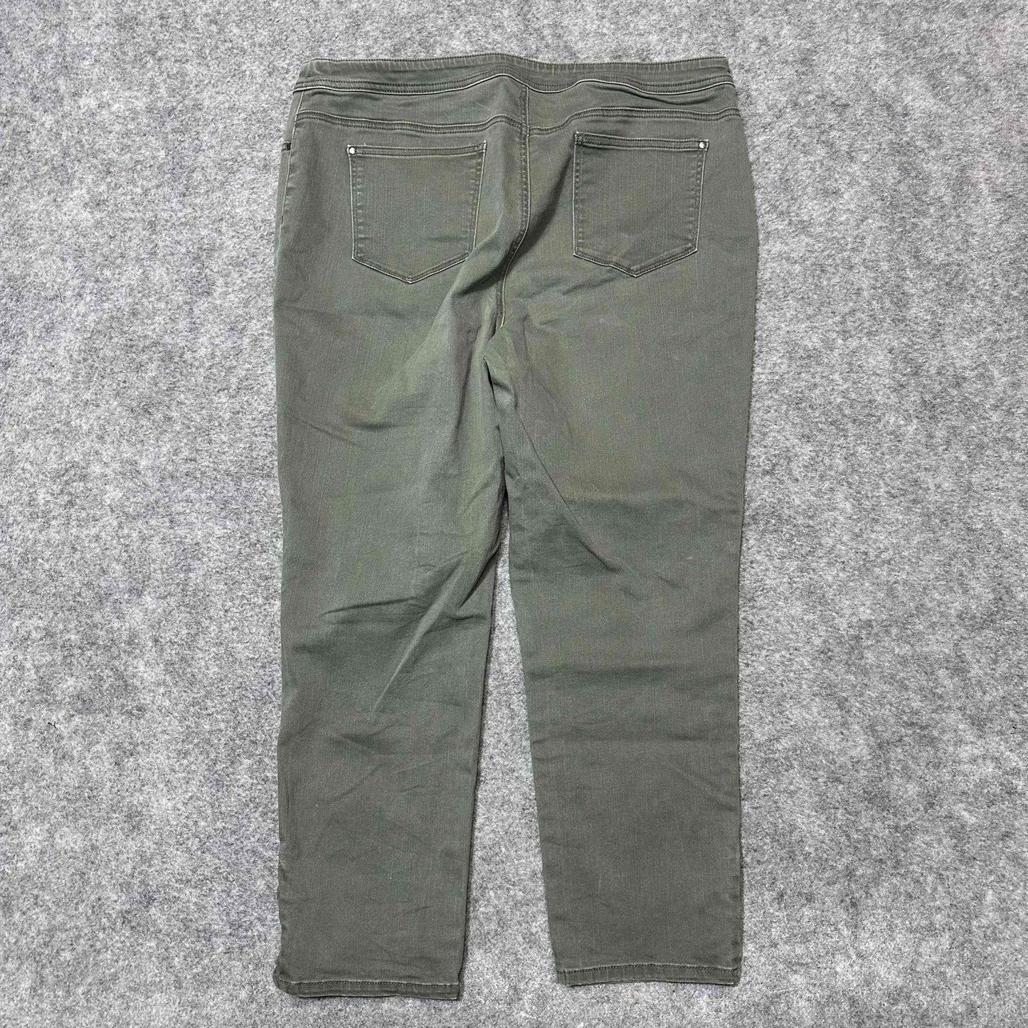 Chicos Women's Perfect Stretch Girlfriend Slim Ankle Jeans Size 25 Green Denim