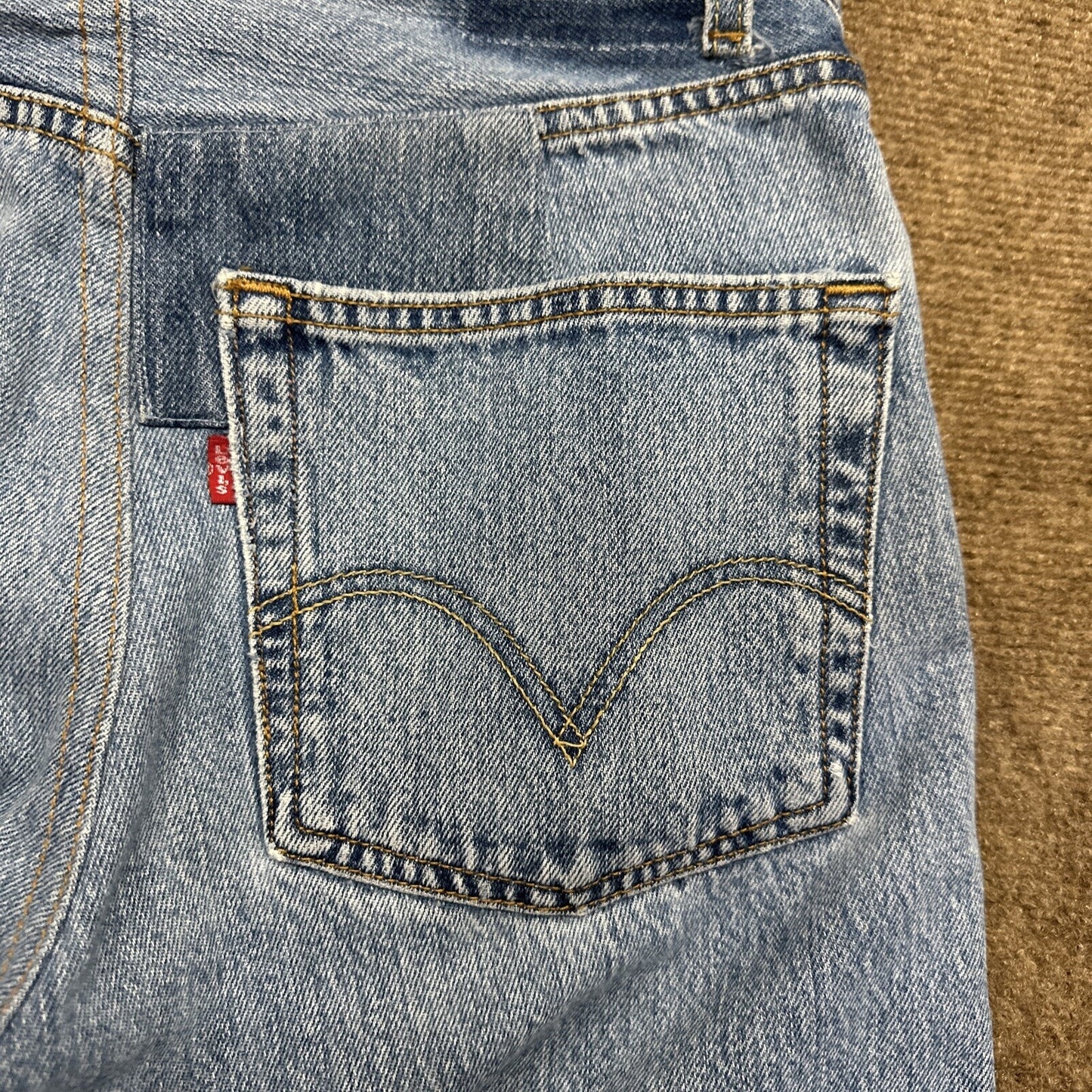 RE/DONE Levi's Patched High Rise Skinny Jeans Womens Sz 27 Blue Denim Button Fly