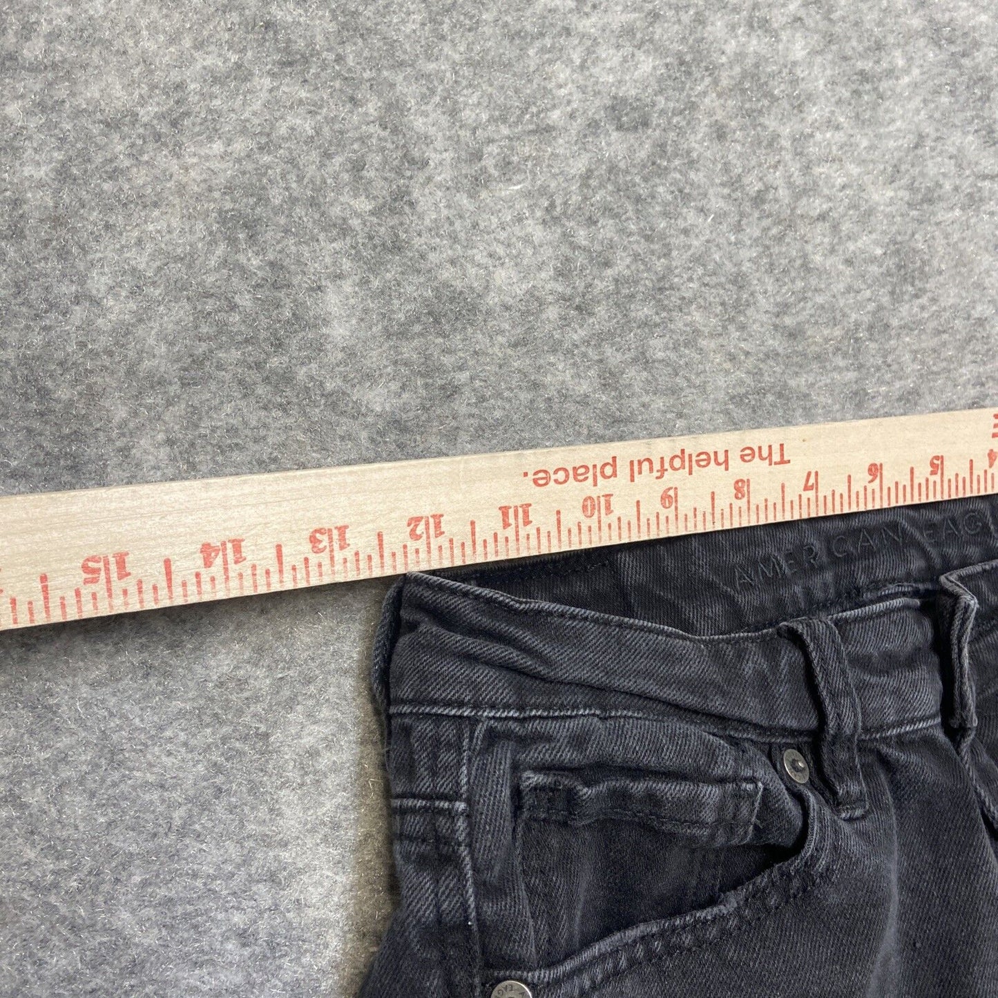 American Eagle Distressed Mom Jeans Women's Size 2R Black Denim