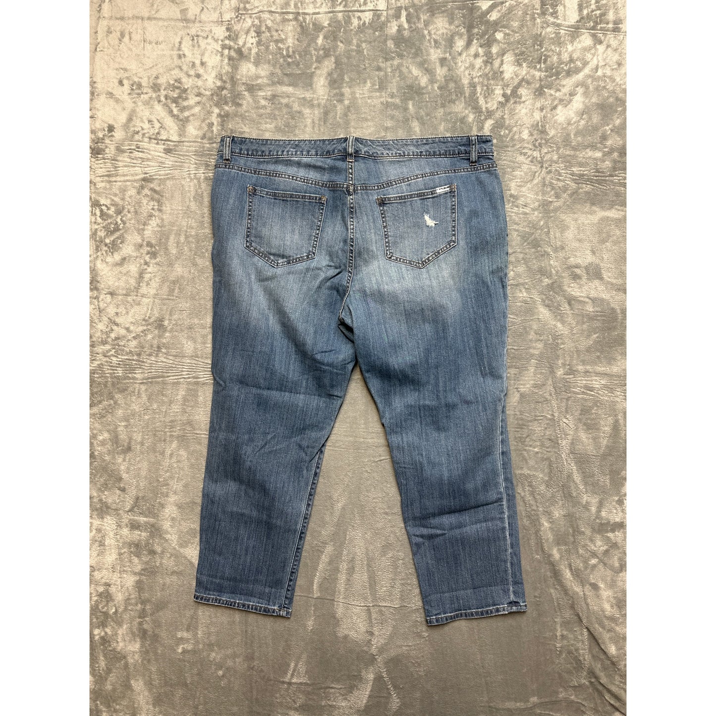 Jennifer Lopez Distressed Boyfriend Jeans Women's Size 20W Blue Denim