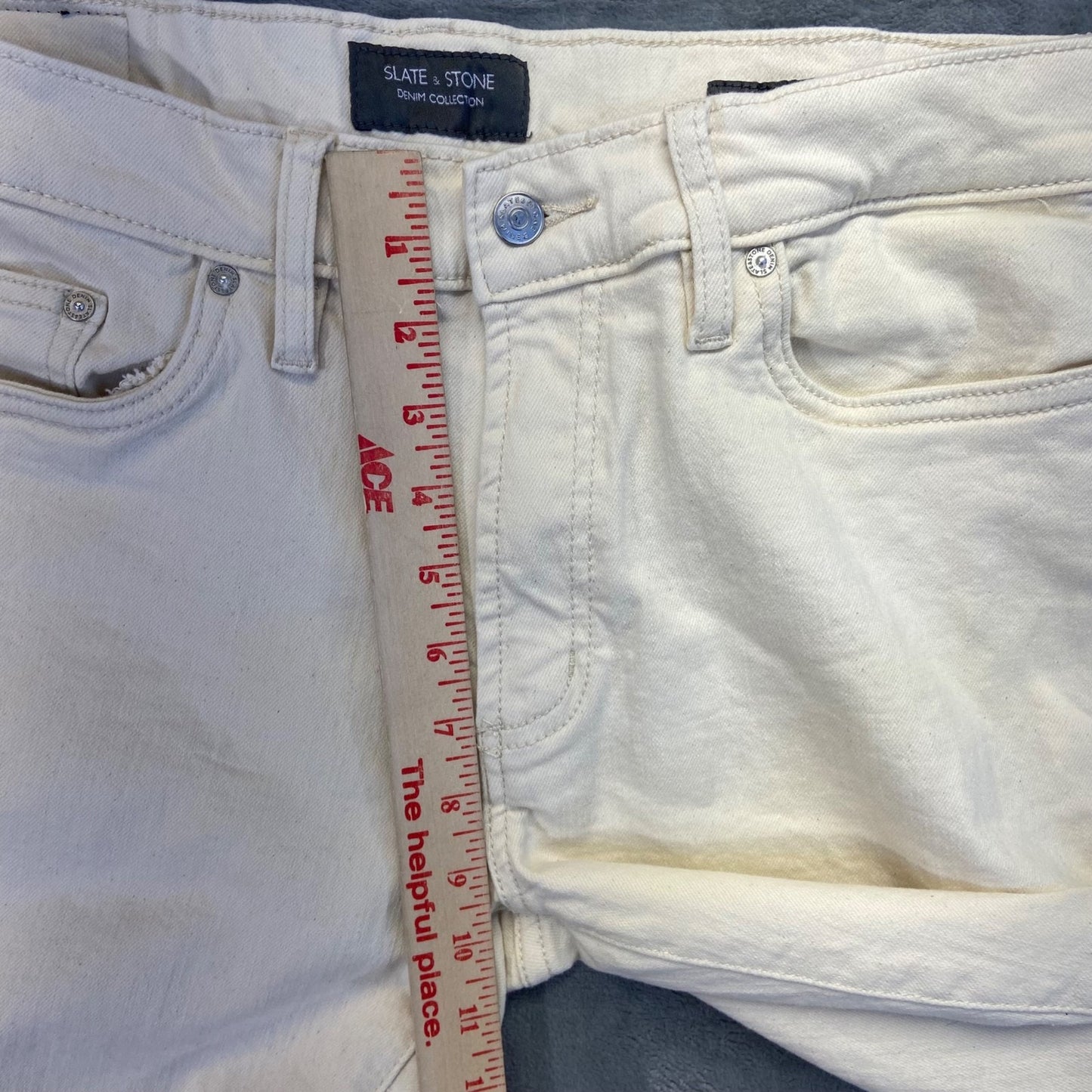 Slate & Stone Men's Crosby Straight Jeans Size 33x32 White Denim