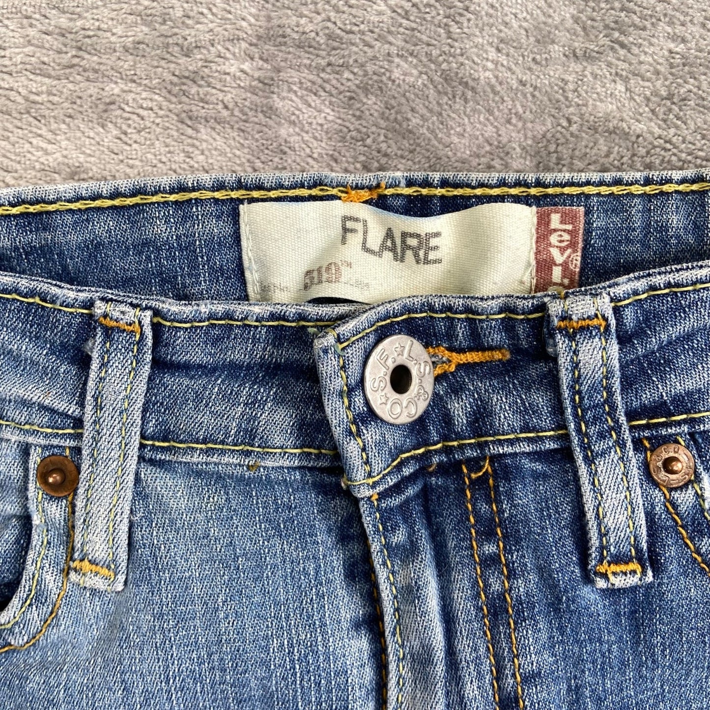 Levi's 519 Flare Jeans Women's Size 7L Blue Denim Cotton Blend