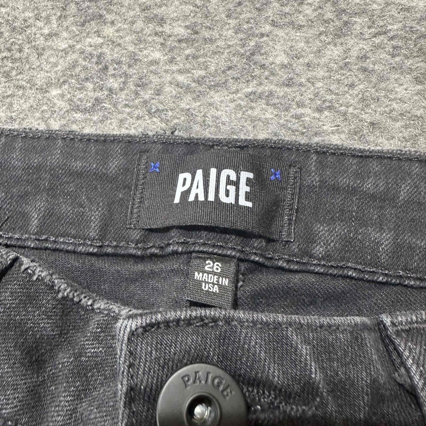 Paige Hoxton Straight Ankle Women's Ruffled Hem Flared Jeans Size 26P Black
