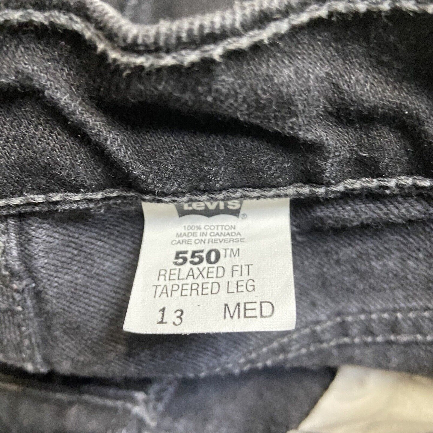 Vintage Levi's 550 Relaxed Fit Tapered Leg Jeans Women's Size 13 Med Black Denim