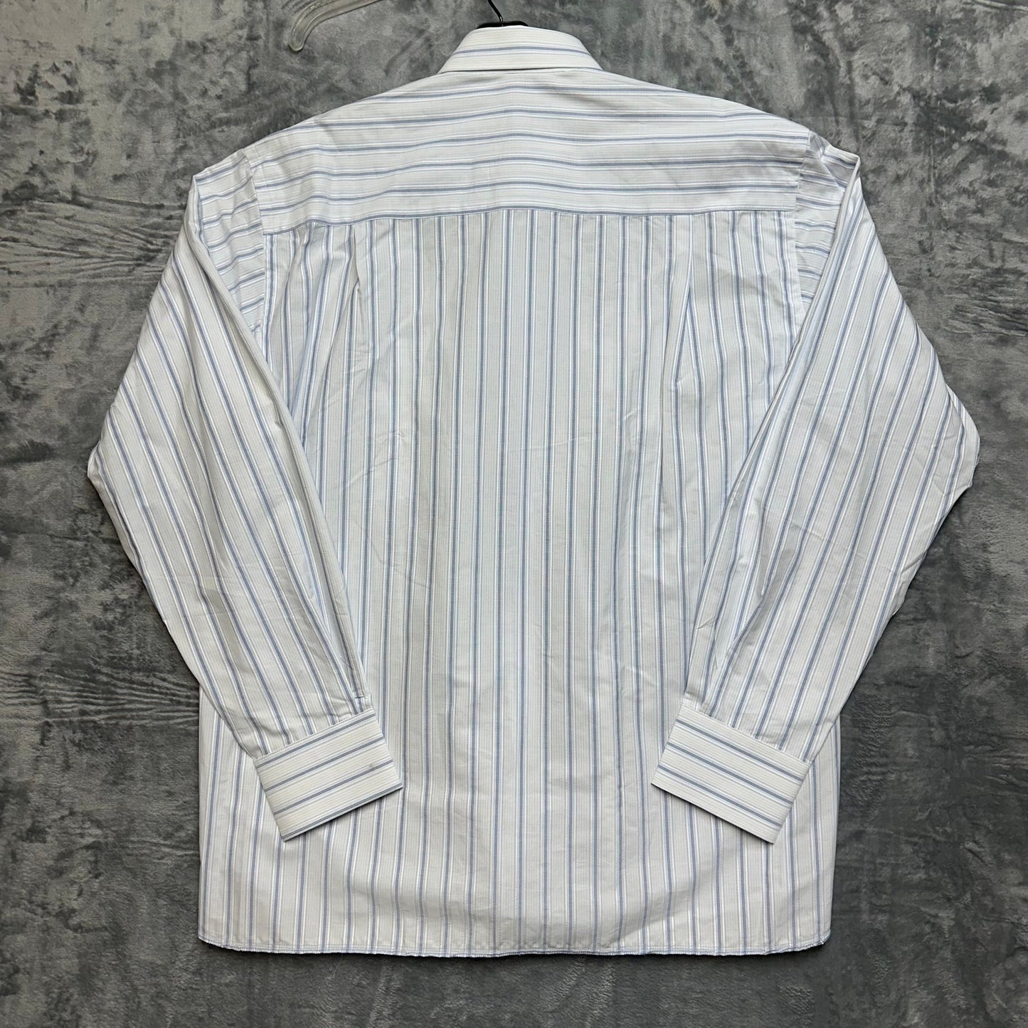 New Ike Behar Striped Dress Shirt Men's Sz L White Blue