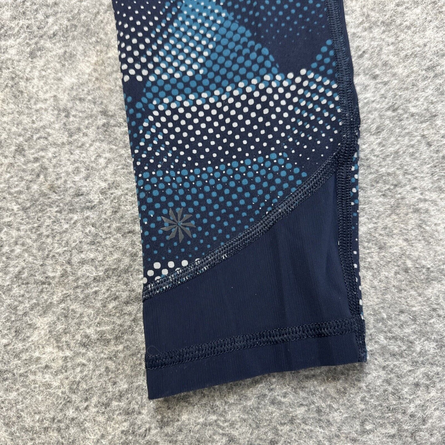 Athleta High Rise Leggings Yoga Pants Women's Size S Blue Spotted Pocket