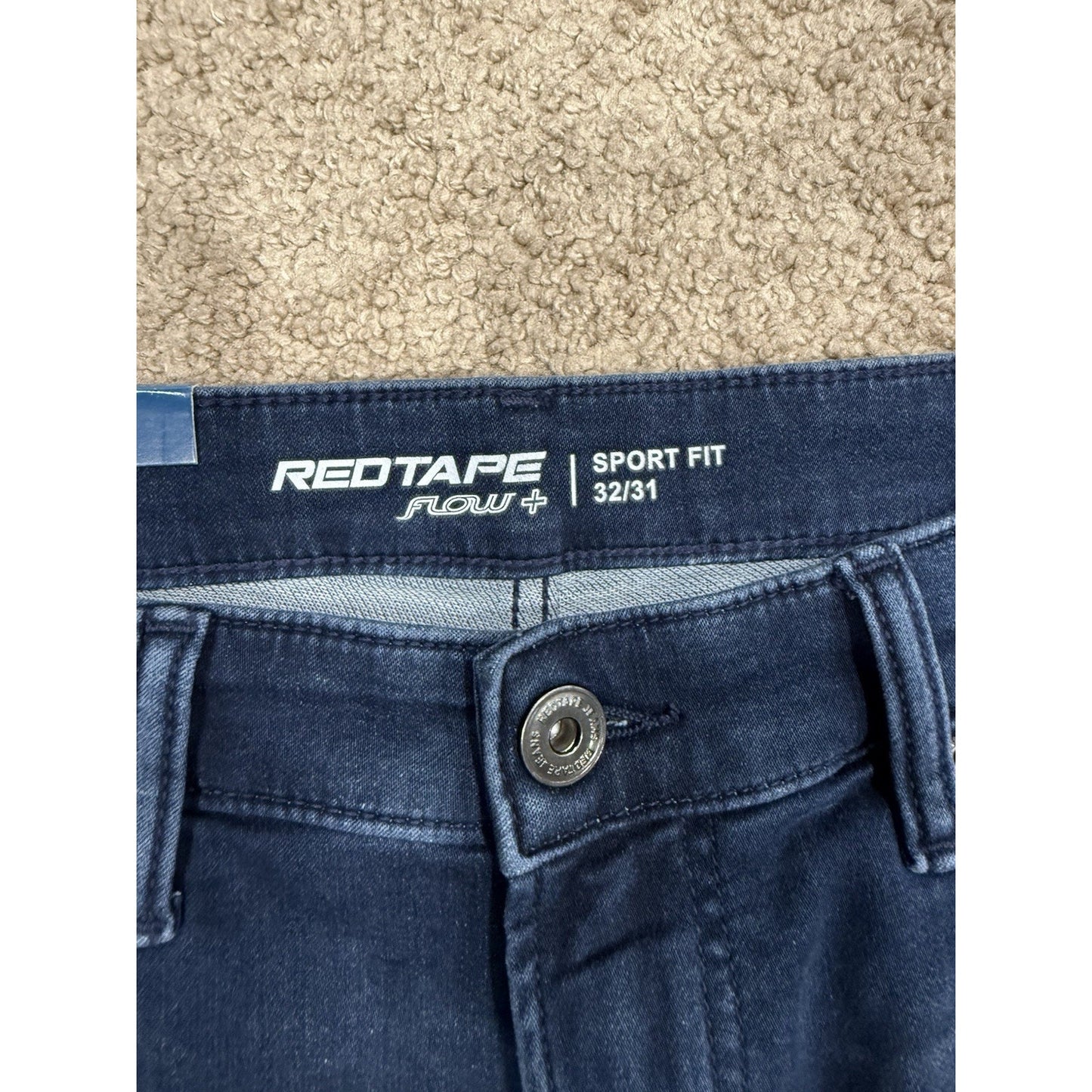 Redtape Men's Blue Denim Jeans Skinny Flow+ Sport Fit Size 32x31