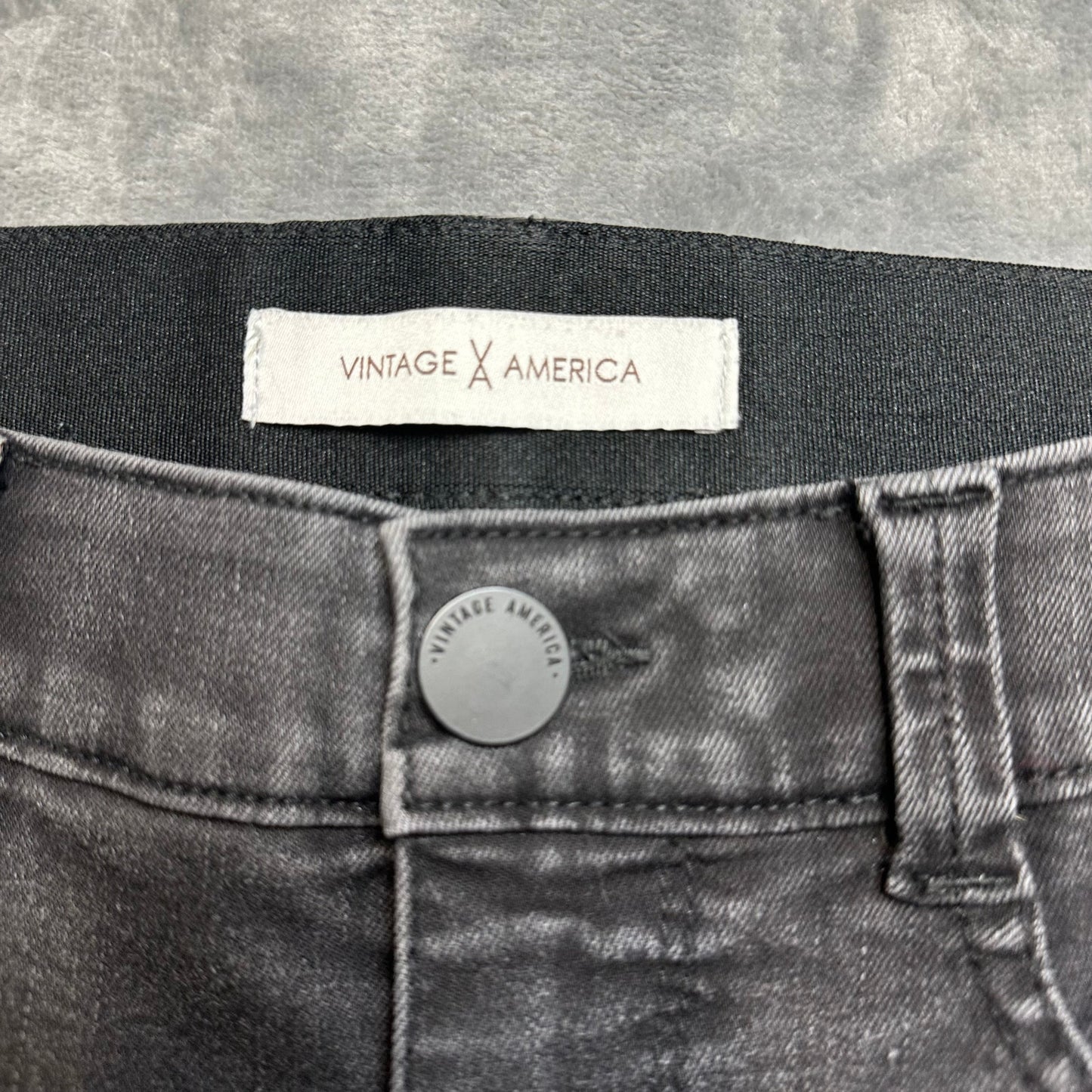 Vintage America Skinny Jeans Women's Sz 12 Black Denim