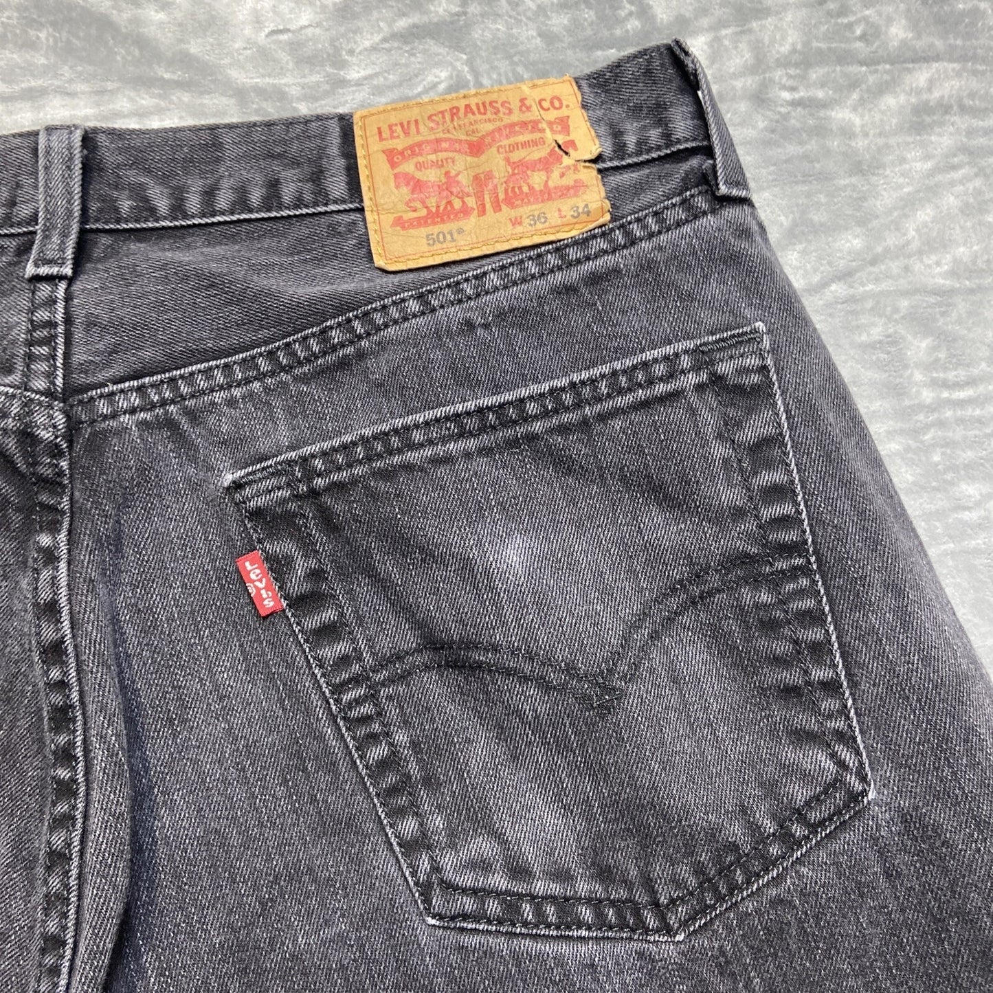 Levi’s 501 Straight Jeans Men’s Size 36x34 Black Denim
