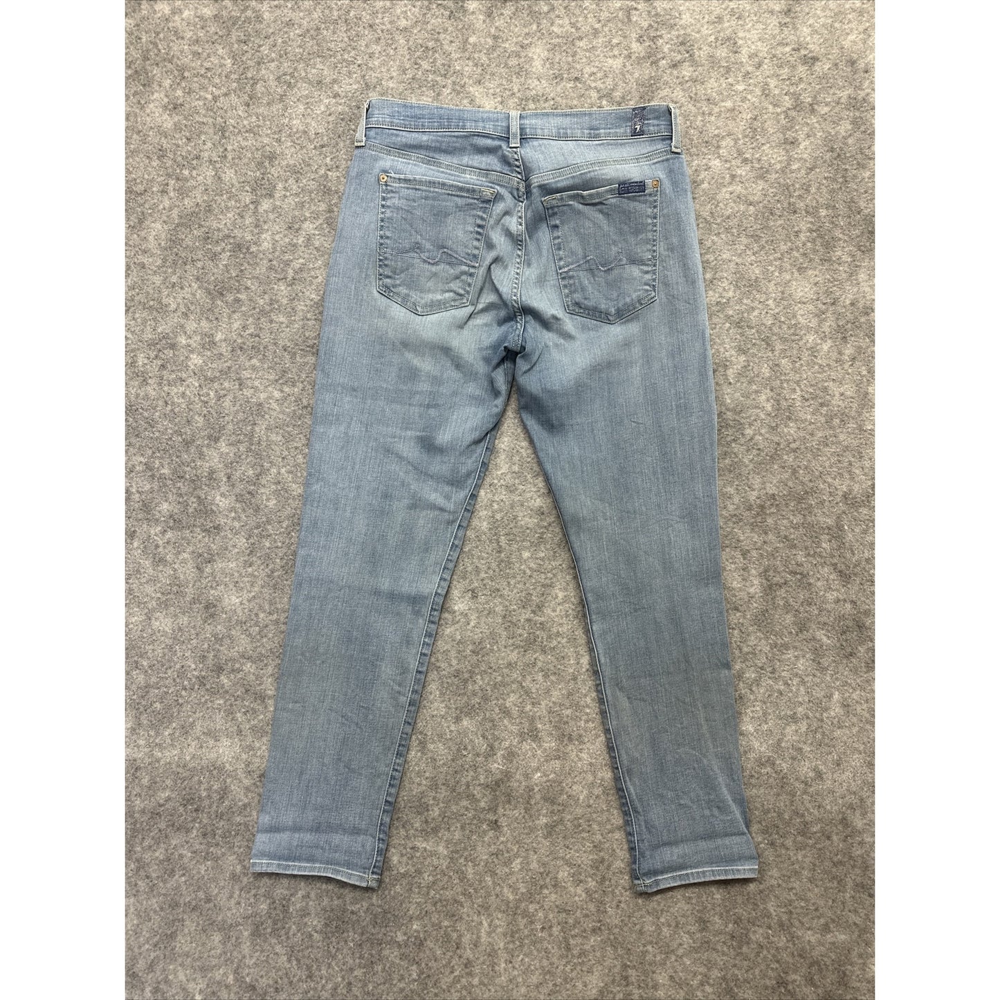 7 For All Mankind Josefina Skinny Boyfriend Distressed Jeans Womens Sz 28 Blue