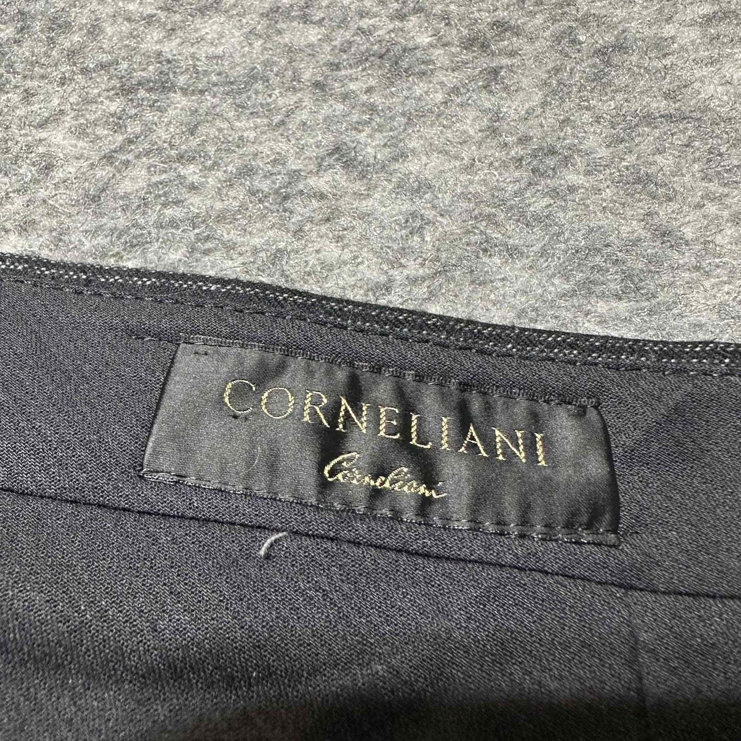 Corneliani Men's Dress Pants Size L Large Black Dark Wash Pants