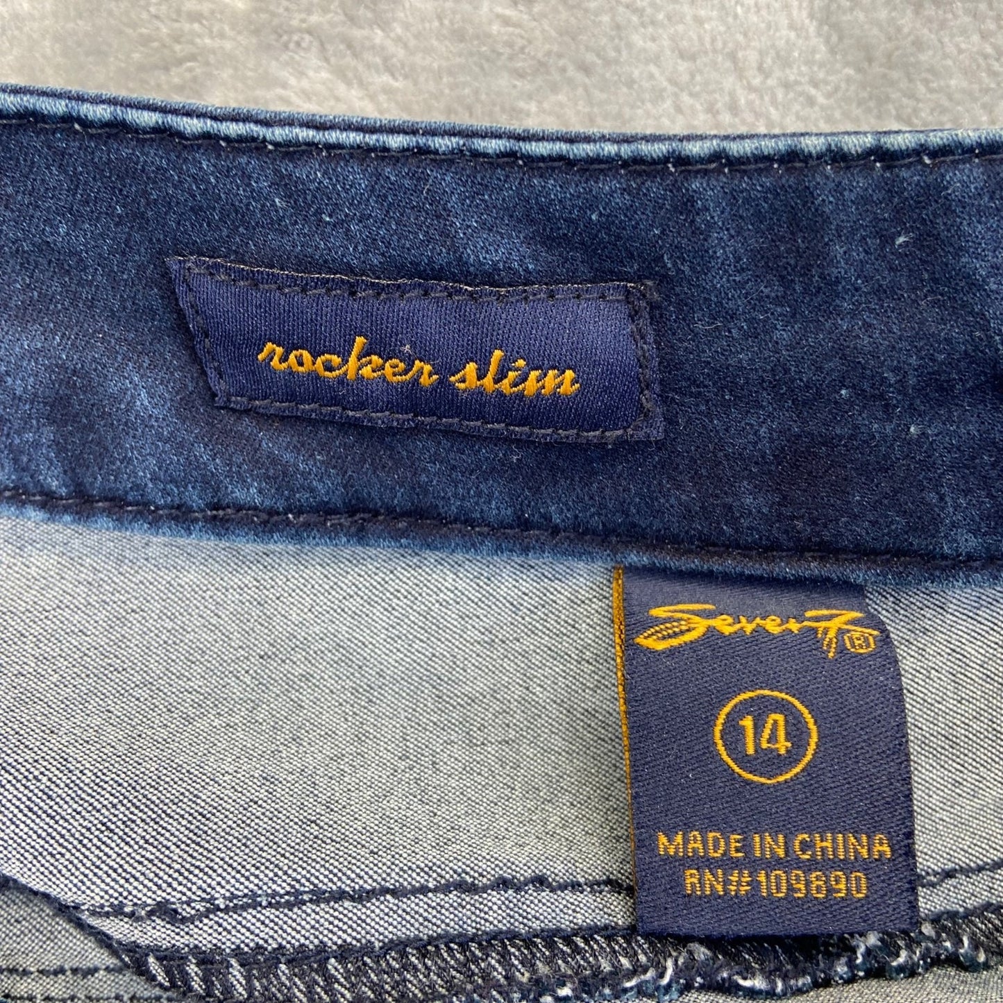 Seven7 Women's Rocker Slim Flare Jeans Size 14 Dark Wash