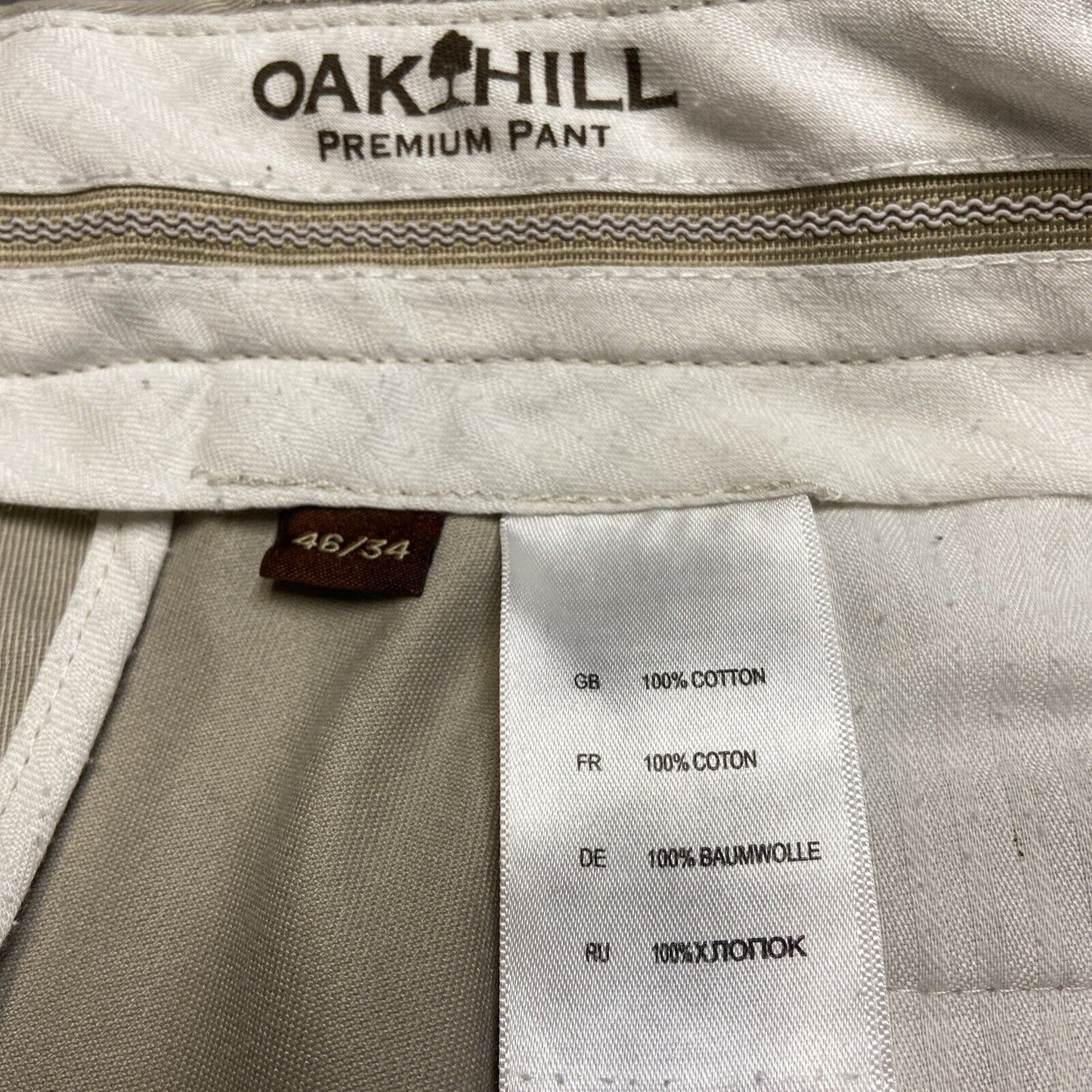 Oak Hill Premium Pant Chino Pants Men's Size 46x34 Beige Pants