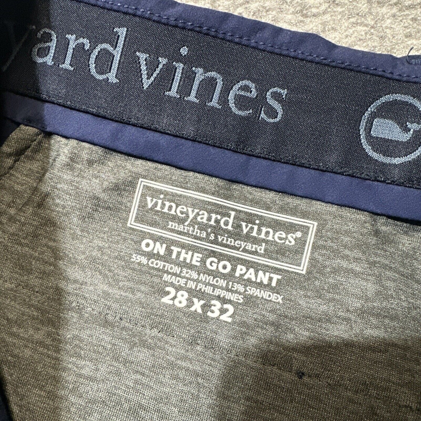 New Vineyard Vines OTG On The Go Pant Men's Size 28x32 Deep Bay Dark Blue Chinos