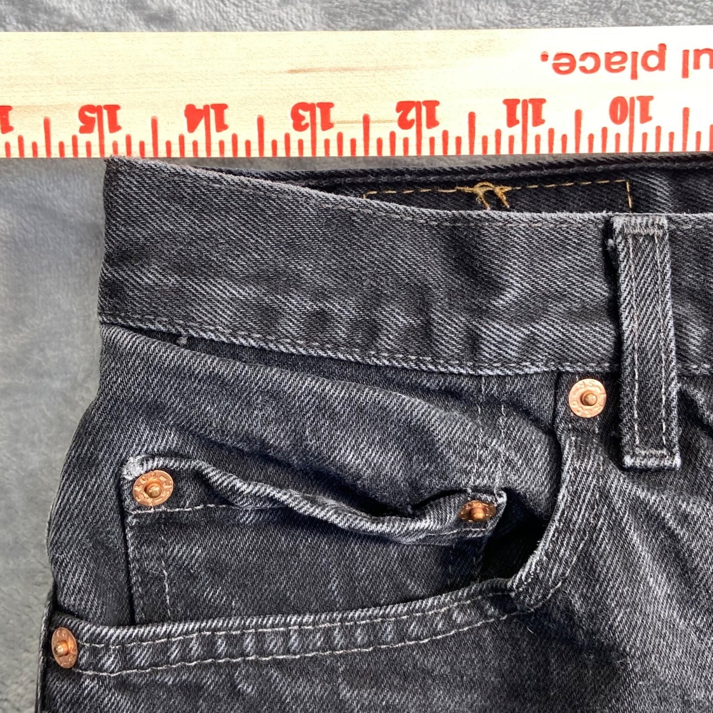 Levi's 505 Regular Fit Straight Leg Men's Jeans 33x34 Black Denim