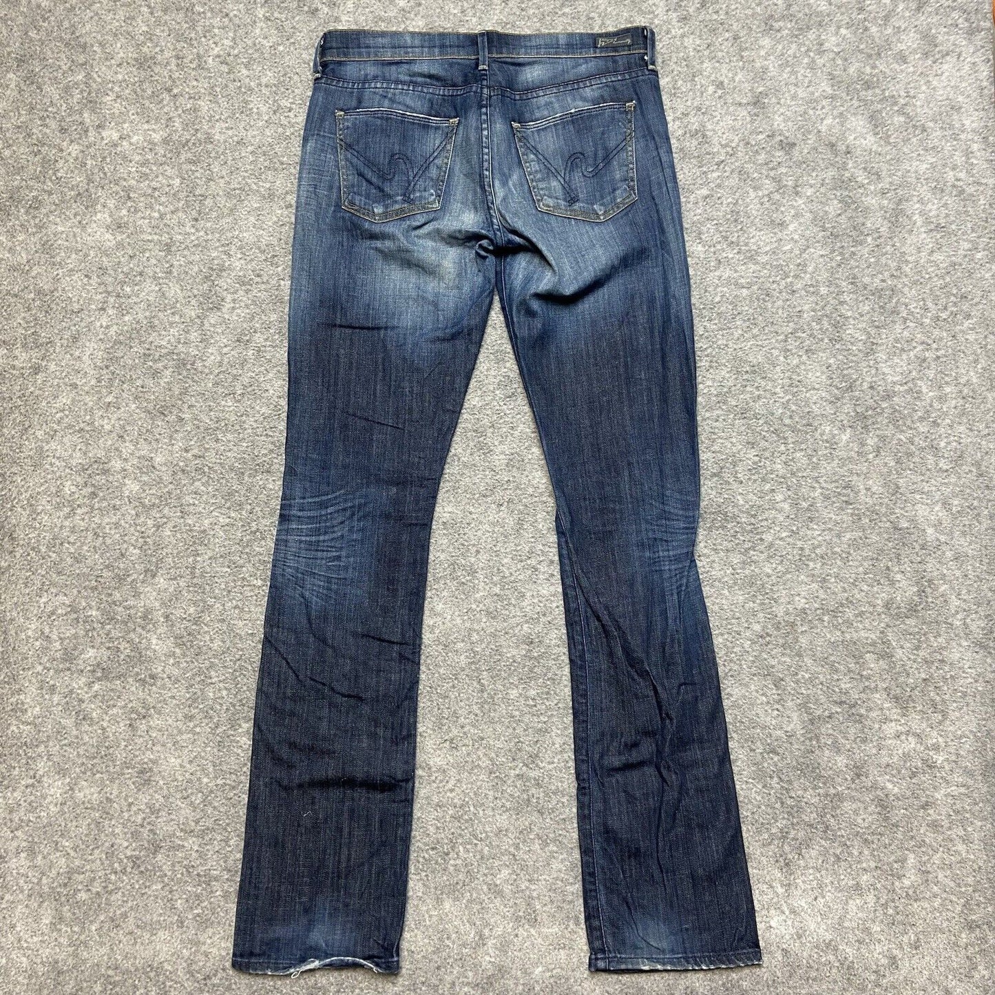 Citizens of Humanity Distressed Bootcut Jeans Women's Size 28 Dark Blue Faded