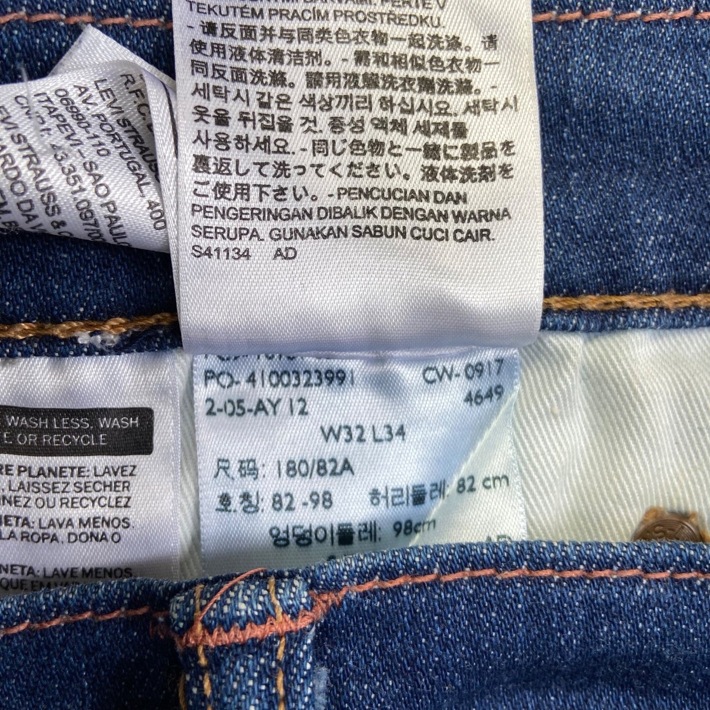 Levi's 541 Athletic Fit Men's Jeans 32x34 Dark Blue Denim Casual