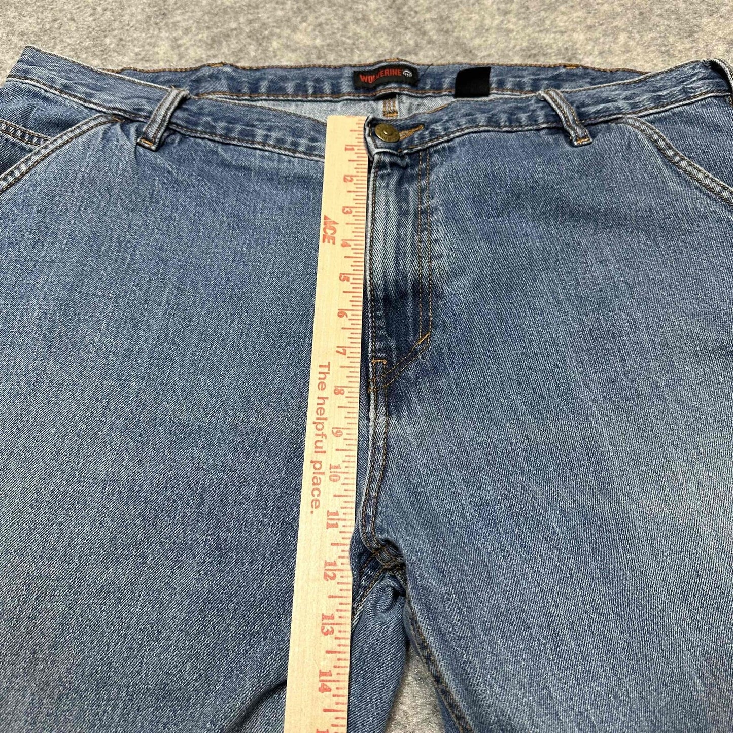 Wolverine Men's Boulder Straight Leg Cargo Work Jeans Size 40/30 Blue Wash Denim