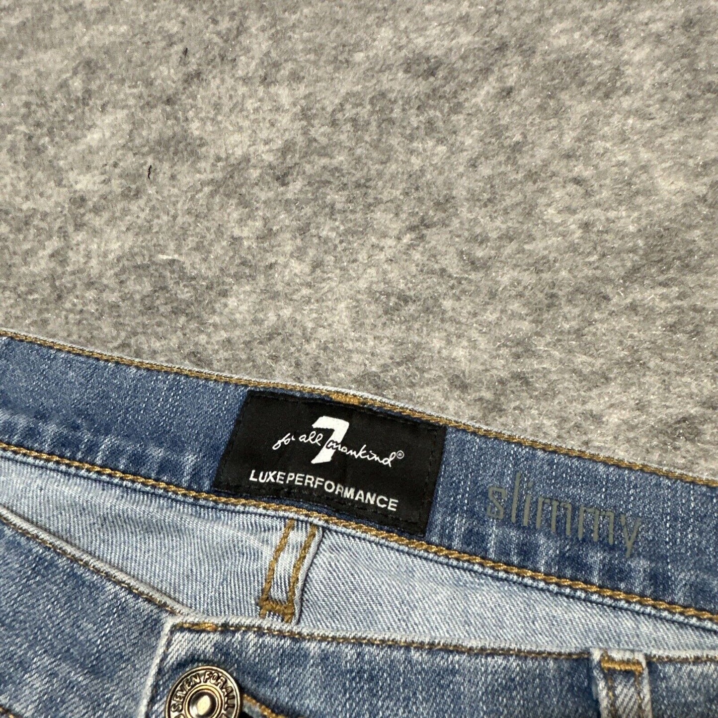 Lot of 7 For All Mankind Luxe Performance Slimmy Jeans Mens 38x28 Light Blue