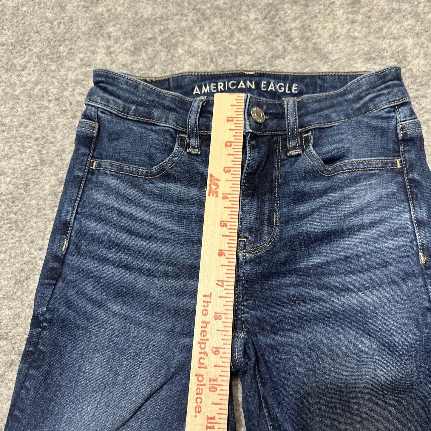 American Eagle Next Level Stretch Women's Hi Rise Jegging Size 00 Blue Dark