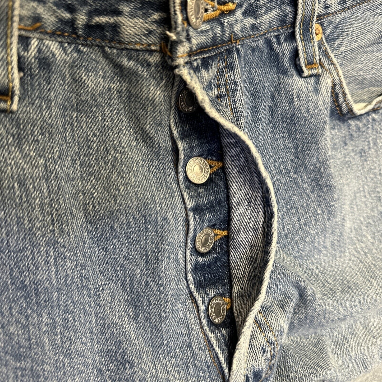 RE/DONE Levi's Patched High Rise Skinny Jeans Womens Sz 27 Blue Denim Button Fly