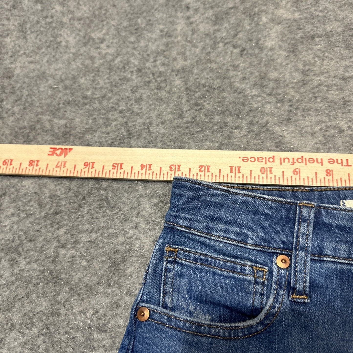 Madewell Distressed Curvy High Rise Skinny Crop Jeans Women's Size 25 P Blue