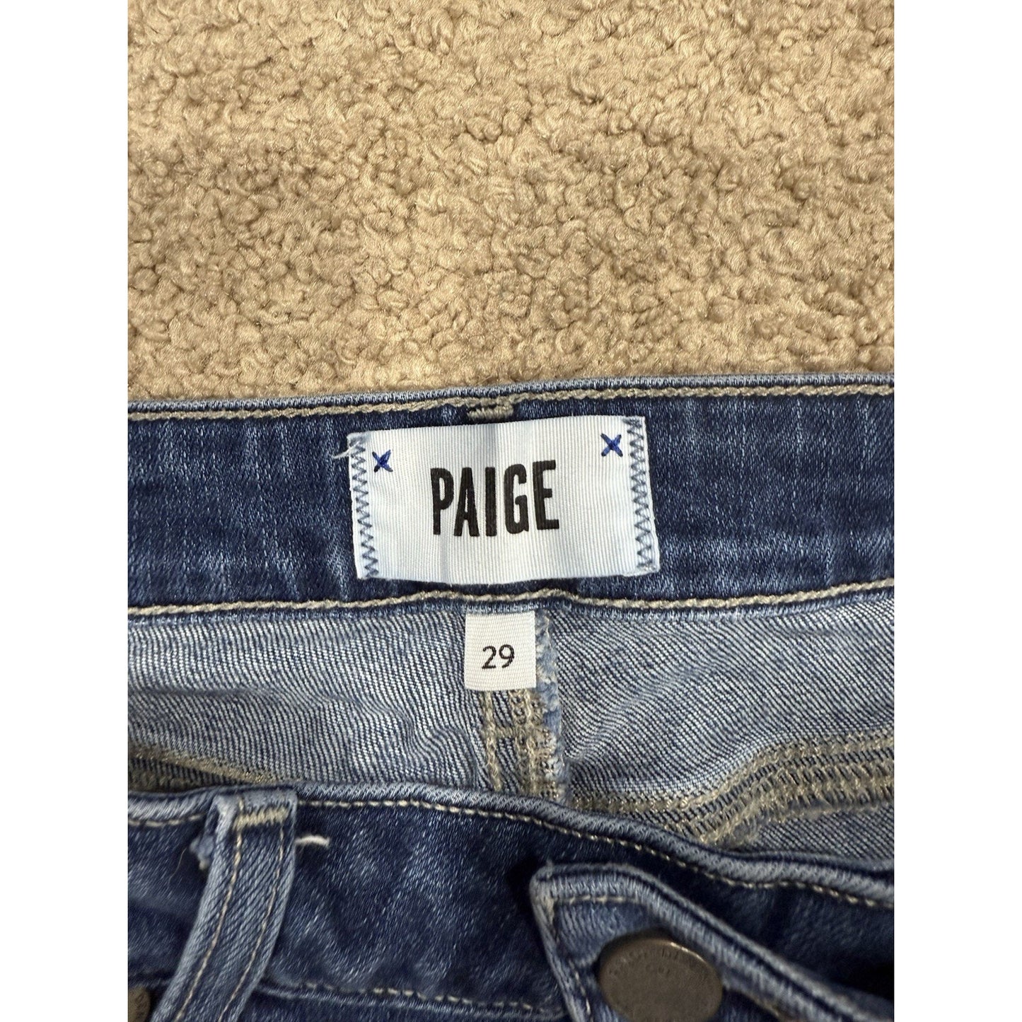Paige Jeans Blue Denim Verdugo Ankle Skinny Dark Wash Stretch Modern Womens 29