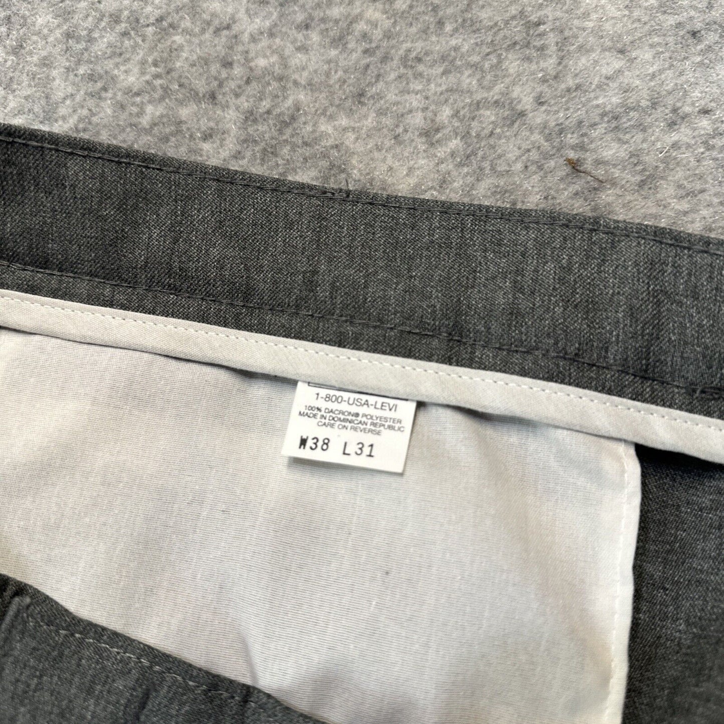 Vintage Levi's Action Slacks Men's Dress Pants Size 38x31 Gray Snap Pants