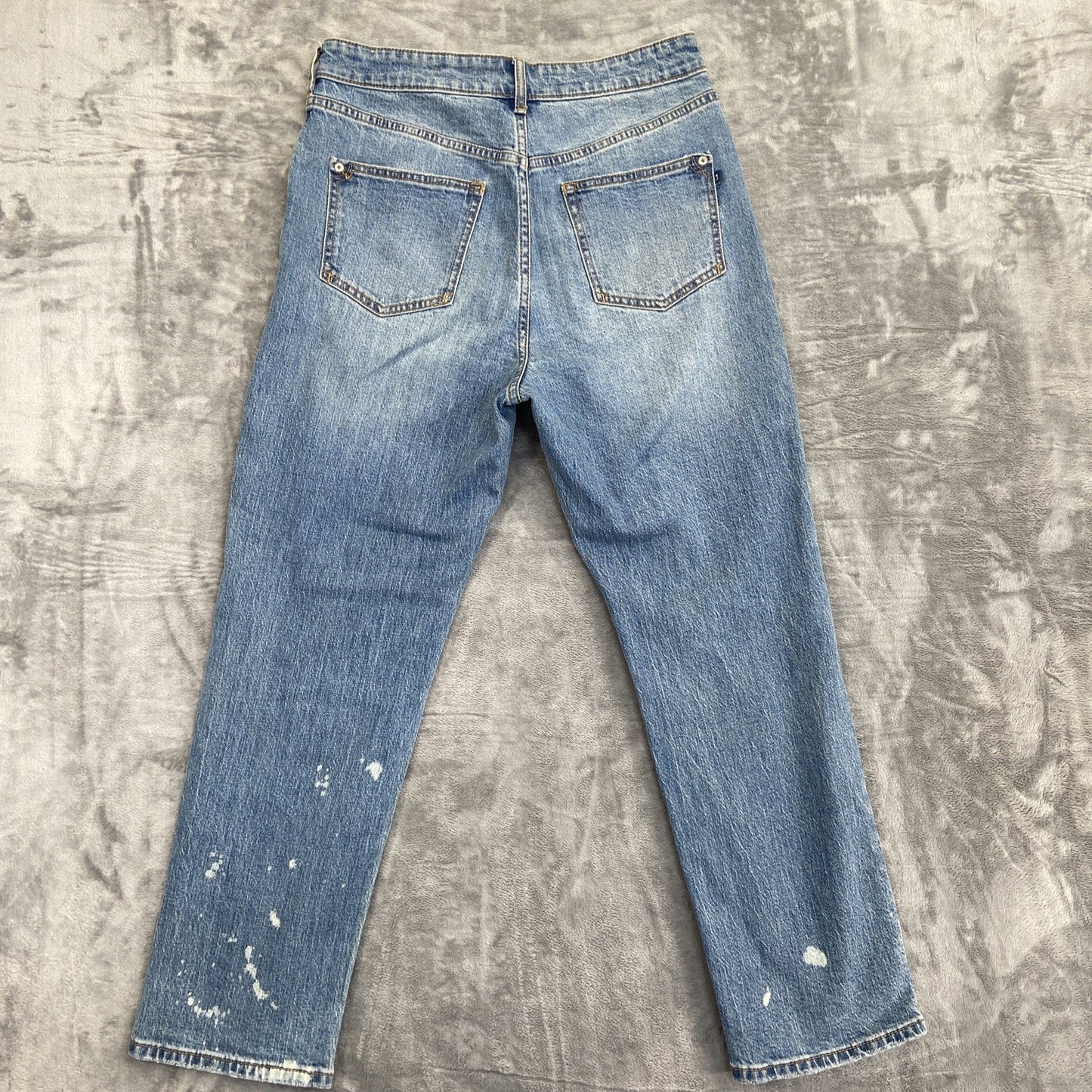 Pilcro The Borrowed Patched Distressed Straight Jeans Women's 28 Blue